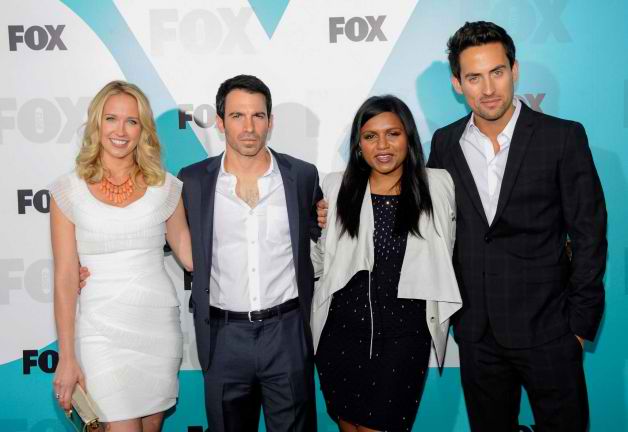 Anna Camp, Chris Messina, Mindy Kaling, and Ed Weeks at The 2012 FOX upfront party in NYC