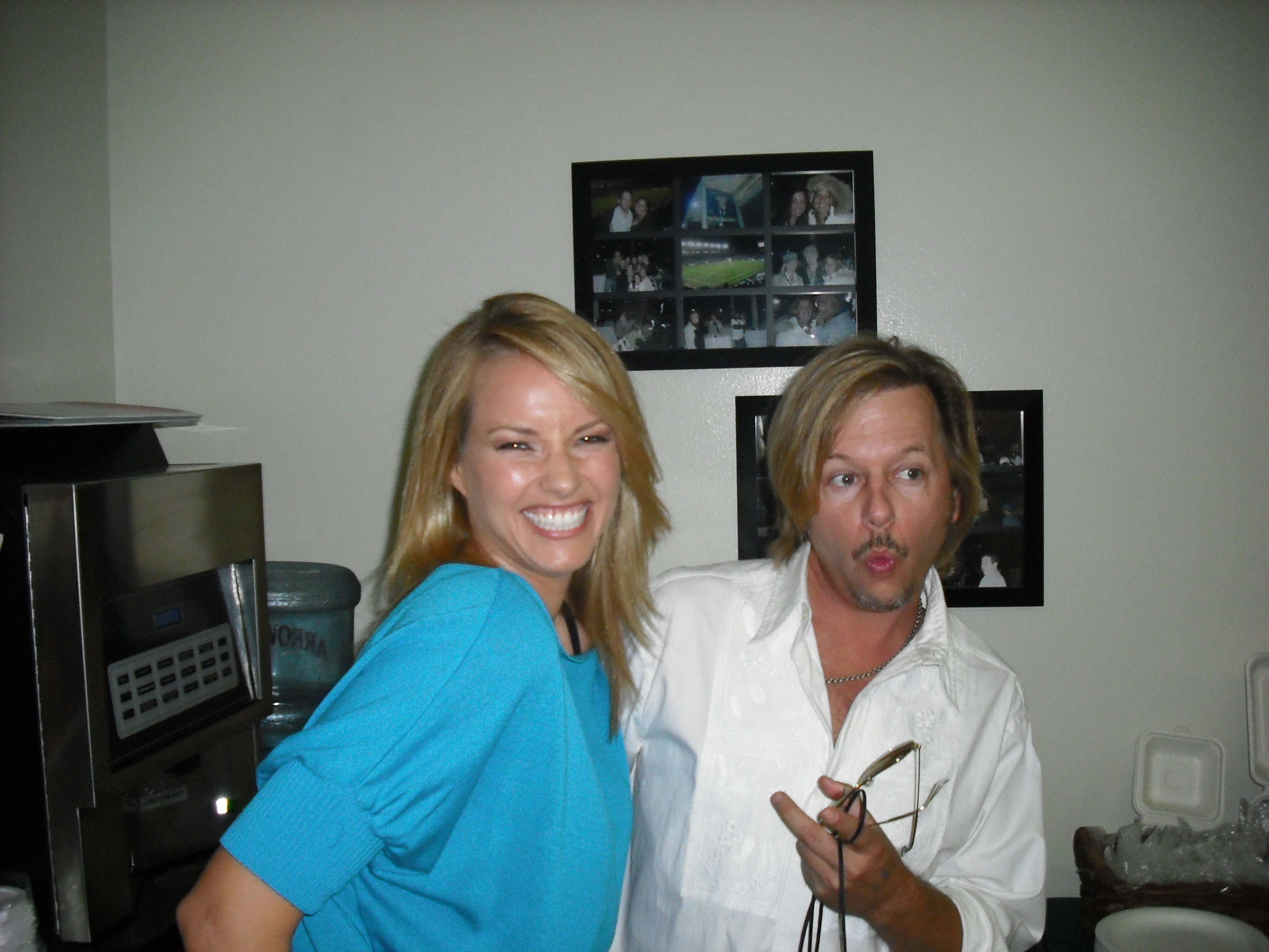 Me with David Spade on the set of Rules of Engagement