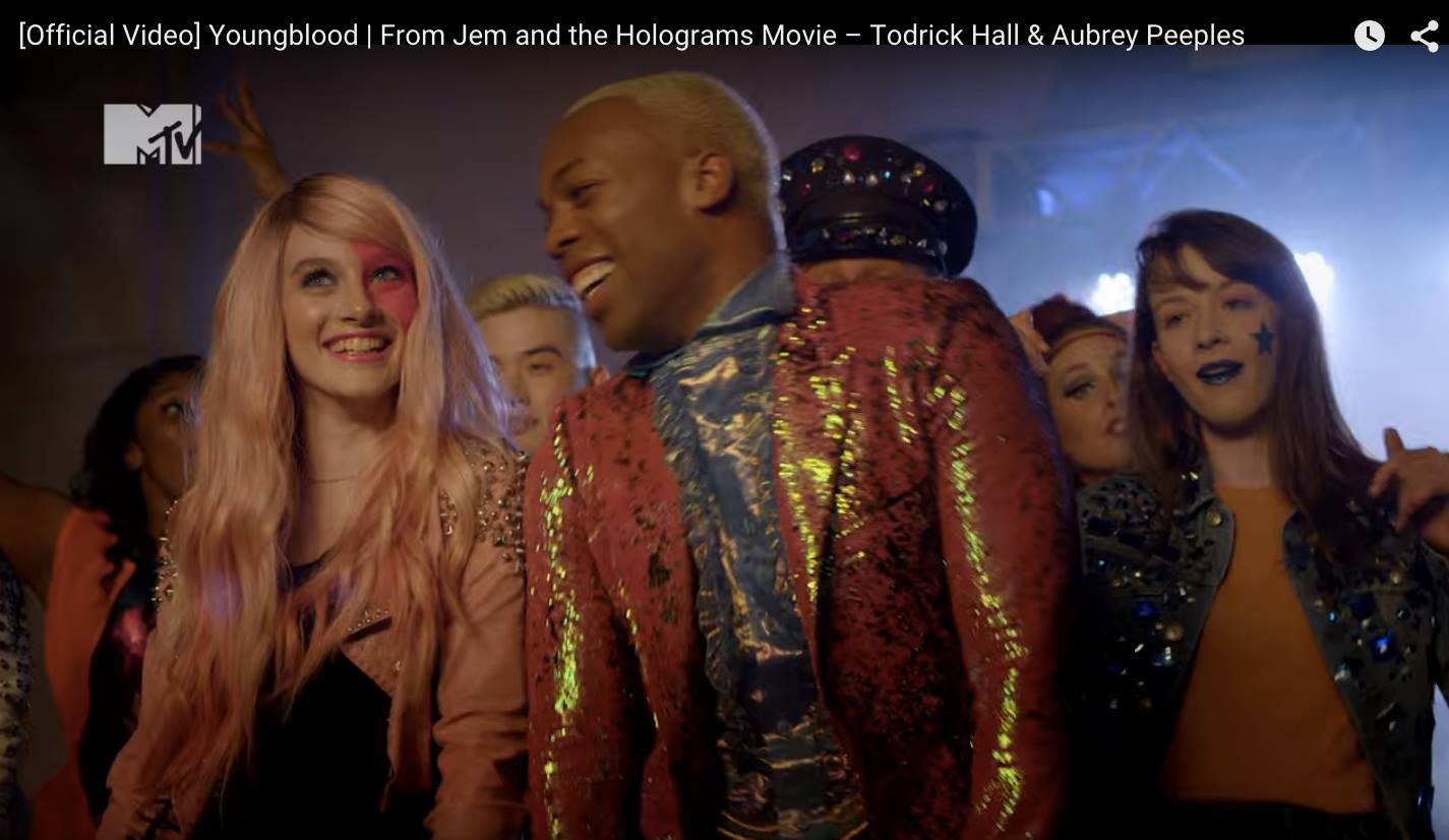 Todrick Hall & Aubrey Peeples Youngblood Jem and the Holograms video MTV