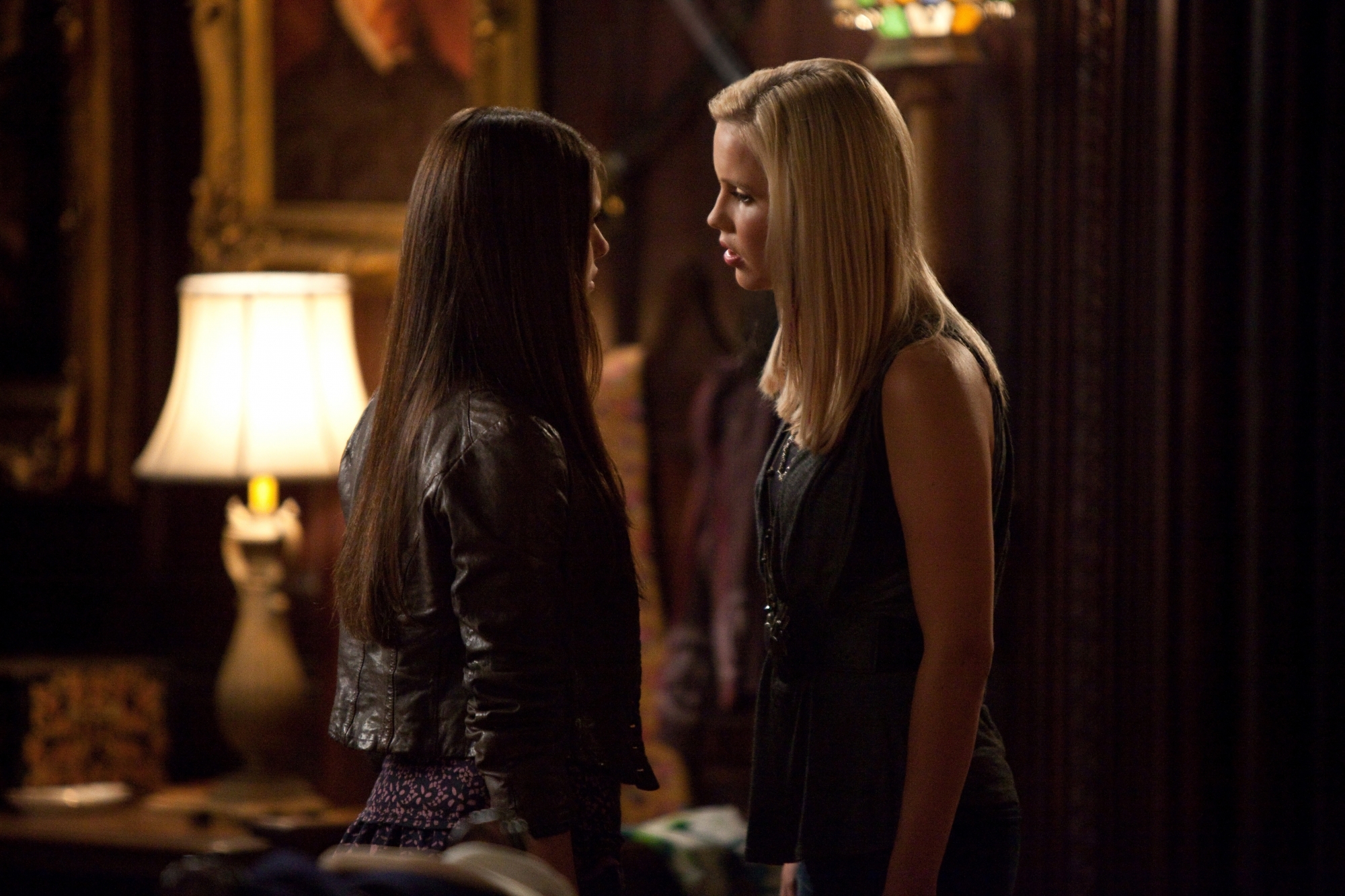 Still of Claire Holt and Nina Dobrev in Vampyro dienorasciai (2009)