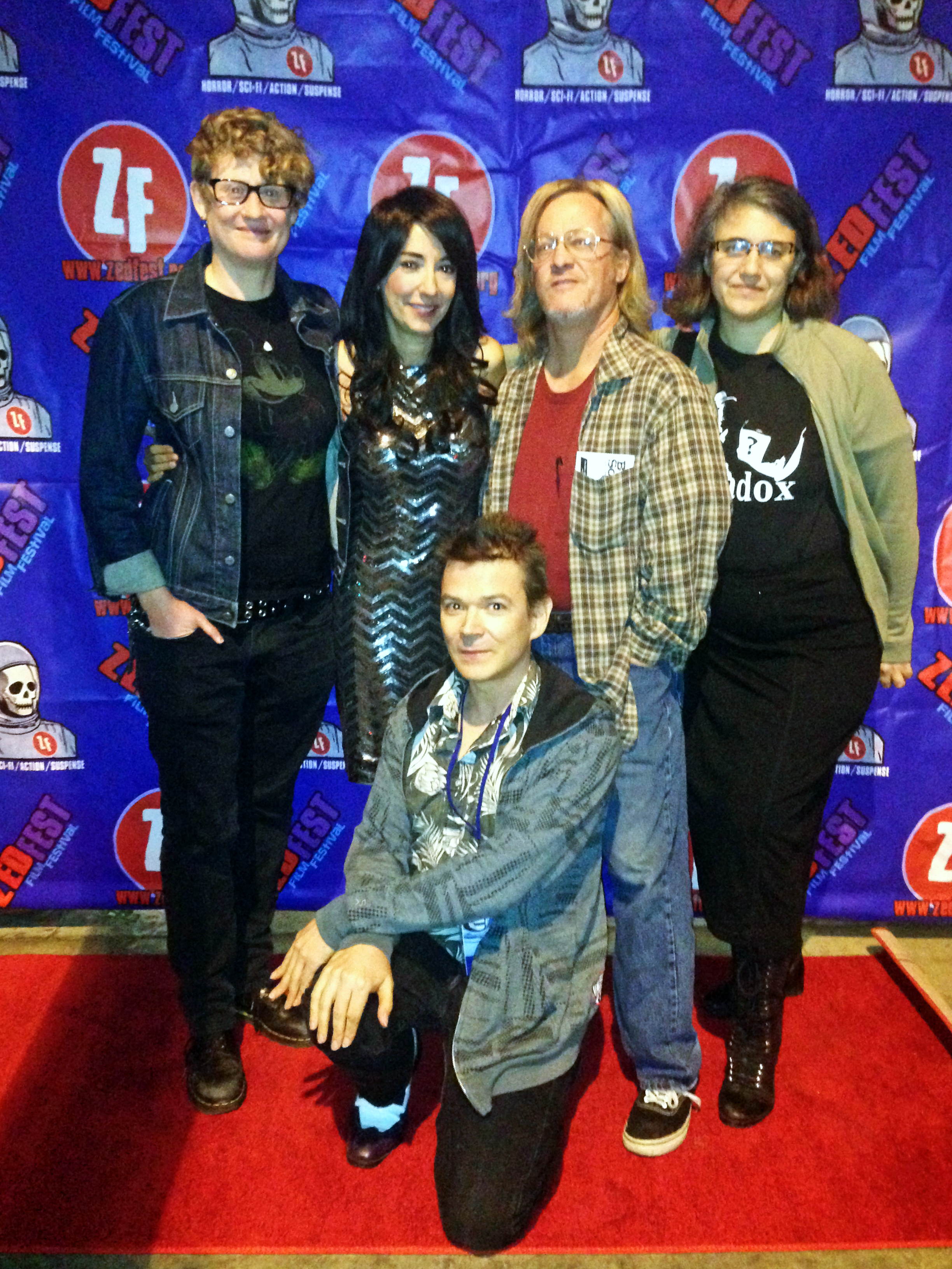 Luciana Lagana and other winners of Zed Fest Film Festival Best Ensemble Cast award at the premiere of Omadox in Burbank, CA on 12/14/14.