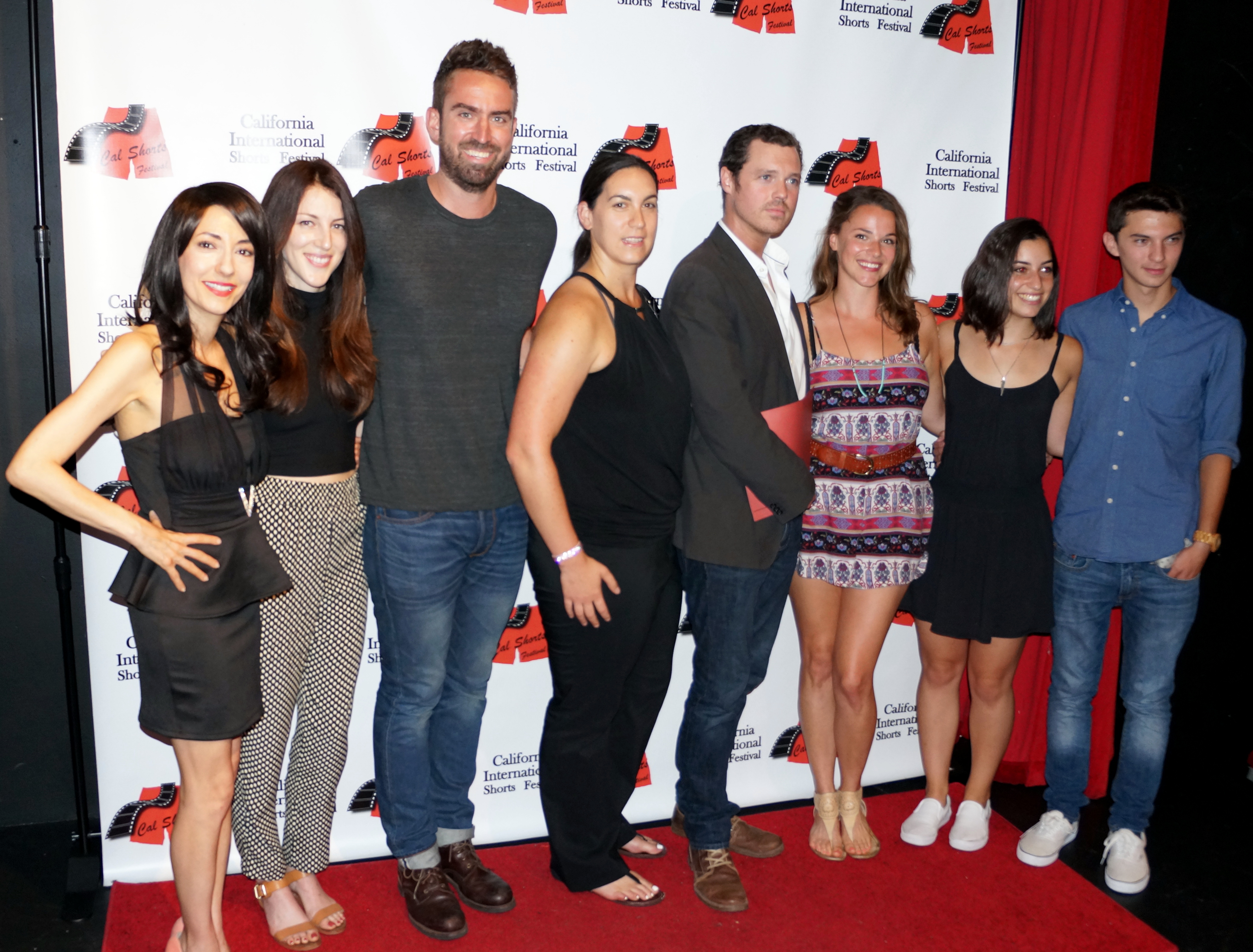 Luciana Lagana at the 2014 California International Shorts Festival screening of her Intimate Temp Agency trailer with Daniella Eisman, Daniel Stine, and other film directors also nominated for best short on 9/13/2014