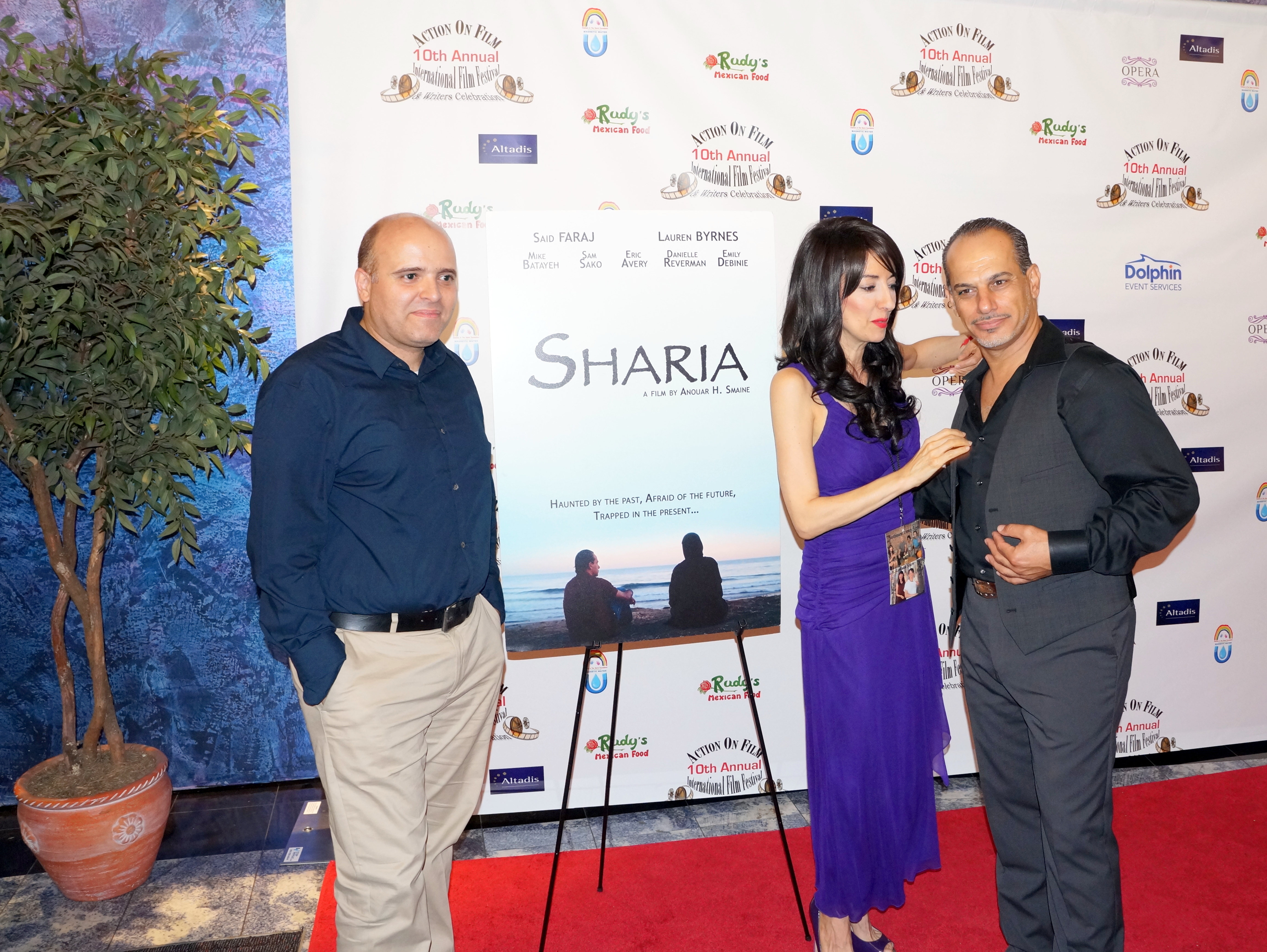 Luciana Lagana at screening event of the Action on Film International Film Festival with actor Said Faraj and director Anouar H. Smaine on 8/25/14