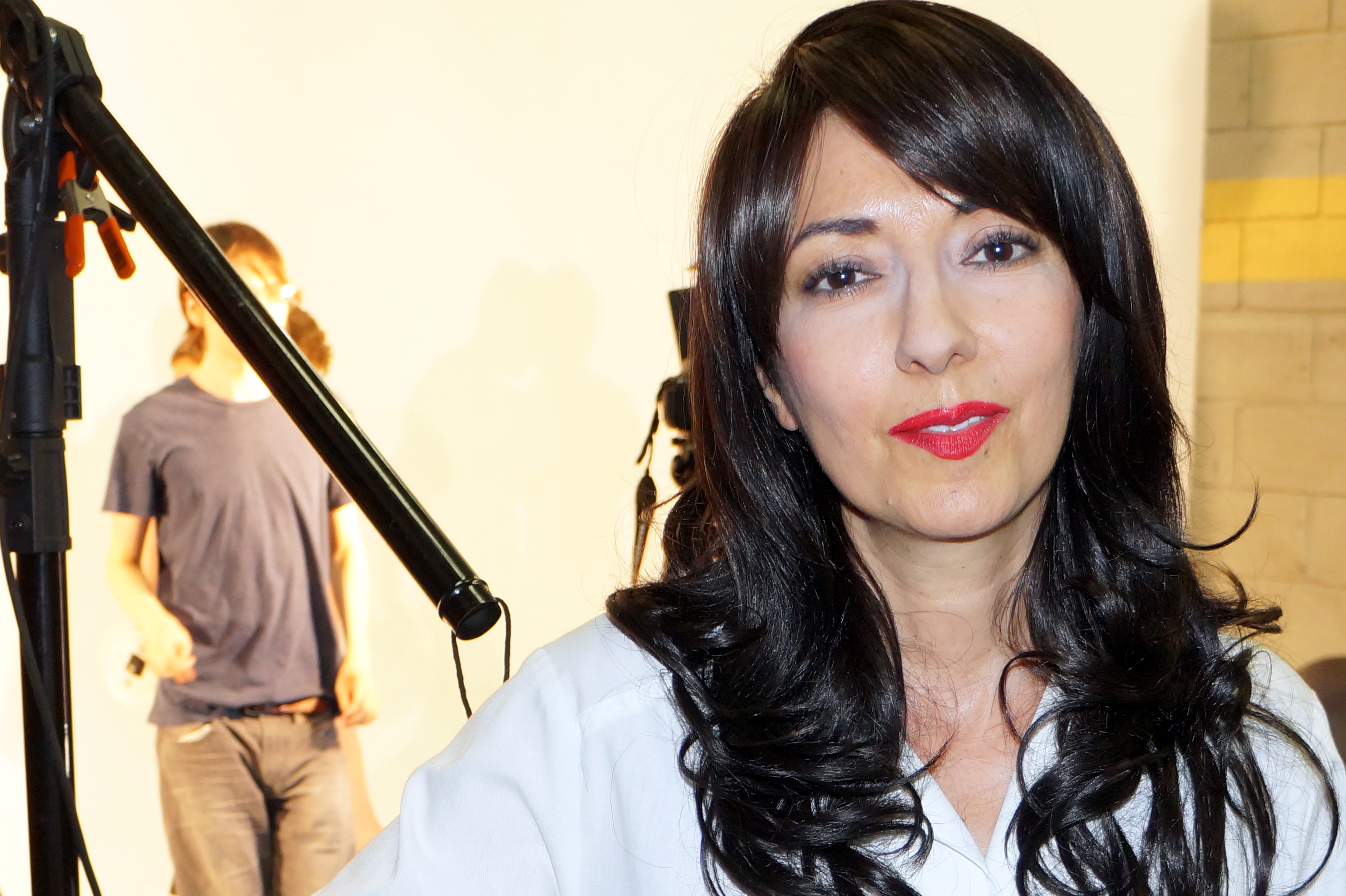 Luciana Lagana (playing the mathematician related to Galileo Galilei) on the set of the experimental feature film VREM on 08/10/2014