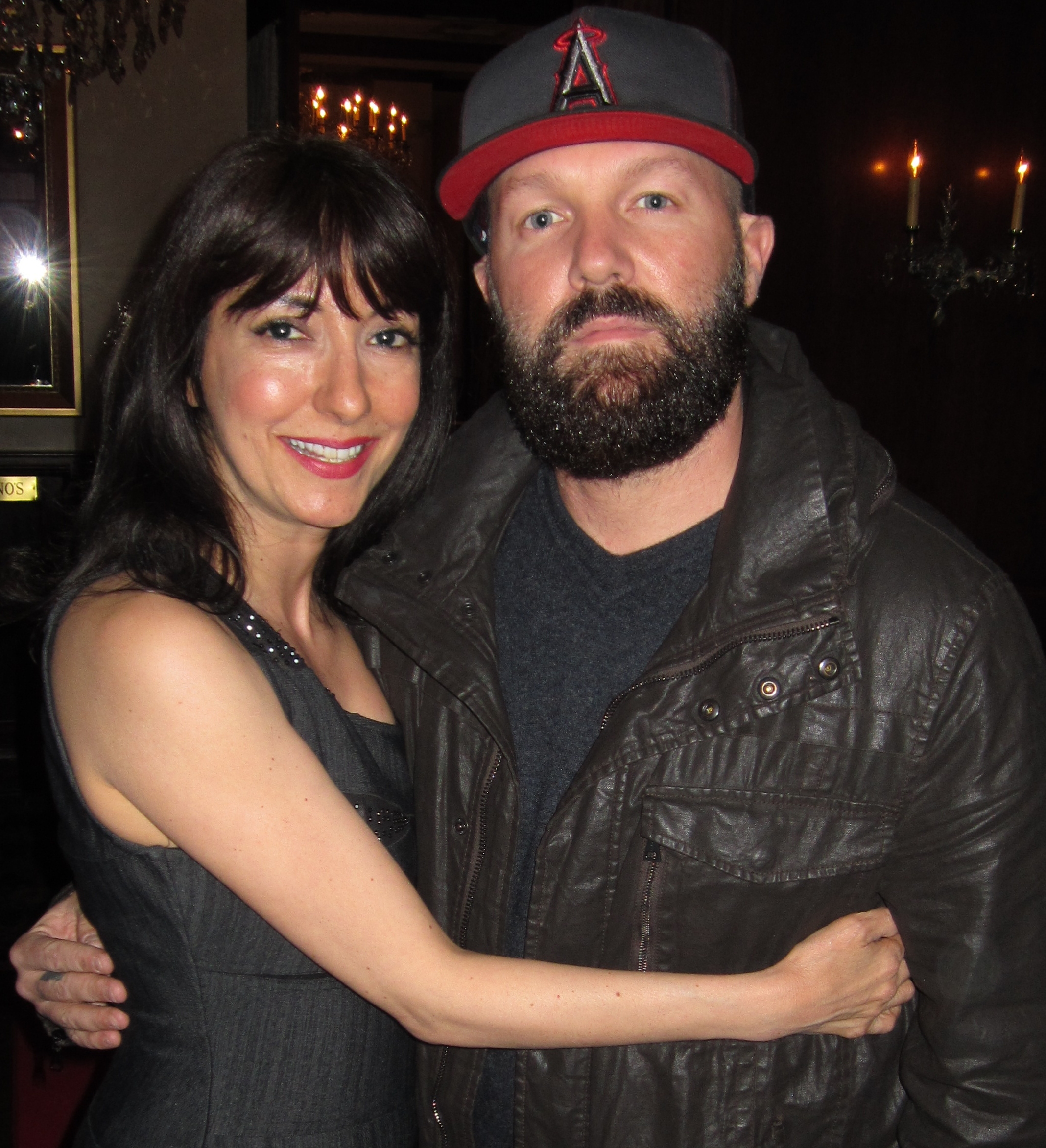 Luciana Lagana (who played the psychologist in the feature produced by Fred Durst Material World) with Fred at the movies premiere in Hollywood on 4/14/2013