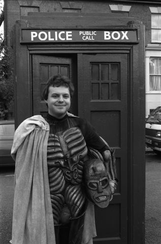 John Frank Rosenblum, as Vanir, on the set of Doctor Who: Dimensions In Time (Elstree)