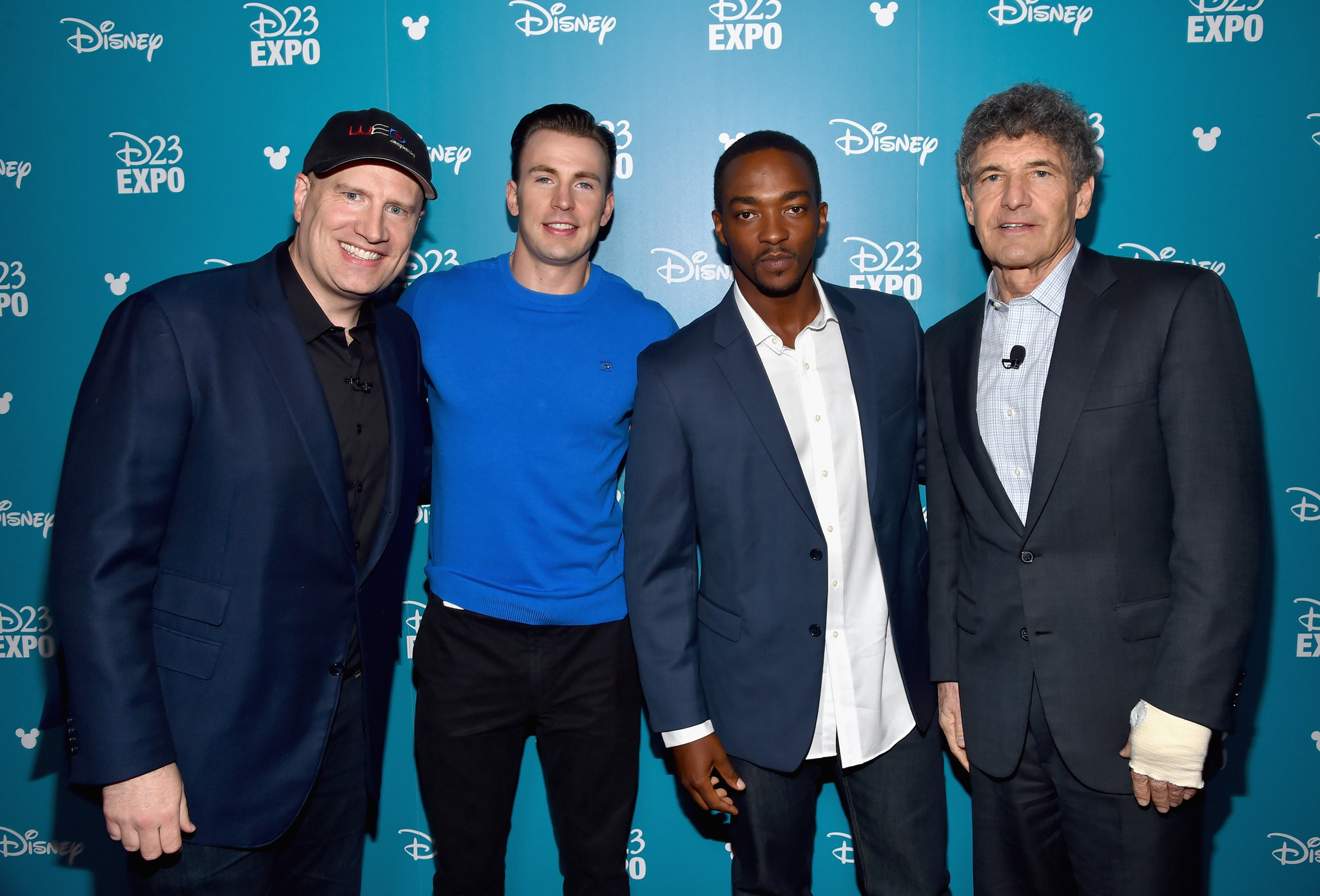Chris Evans, Kevin Feige, Alan Horn and Anthony Mackie at event of Captain America: Civil War (2016)
