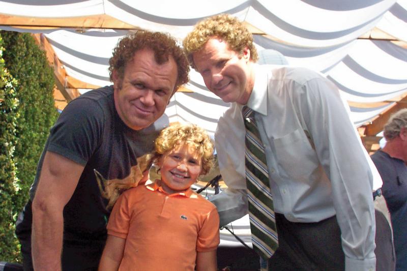 John C. Rielly, Bryce Hurless & Will Ferrell on the set of Step Brothers.