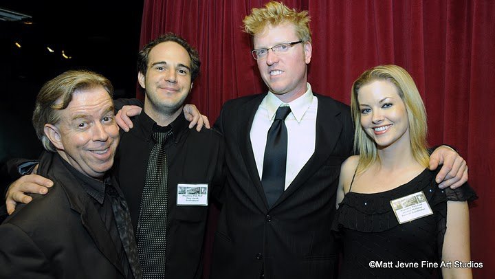 The 2010 Angeleno Film Fest: Jeff Vernon-Founder&Co-producer,Cory Jacob- Co-Producer, Jake Busey- Award Presenter, Jessica Mathews- Director of Programs