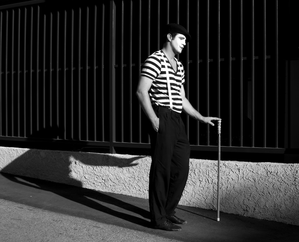 Cory Jacob as a mime in 
