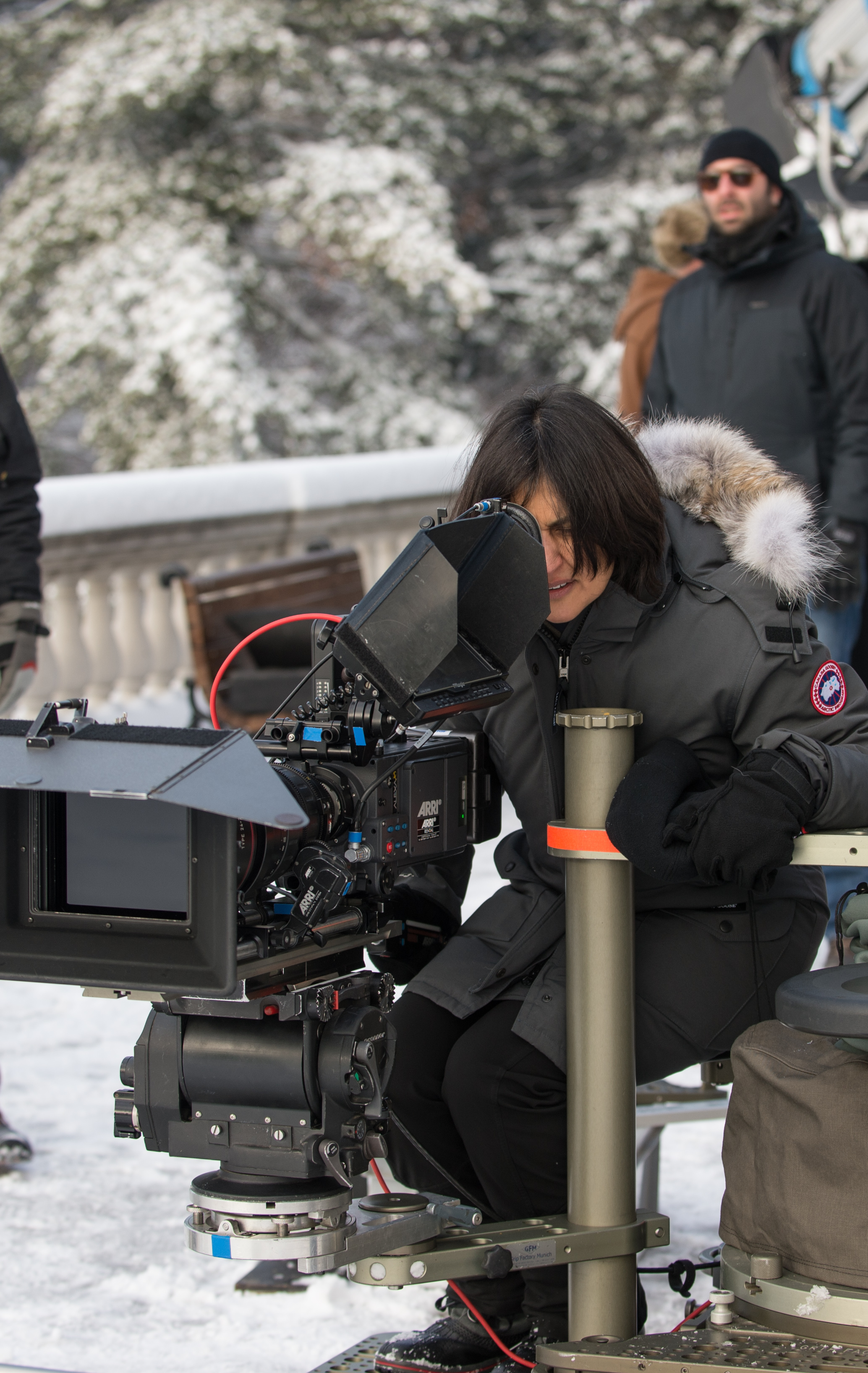 Director Shamim Sarif on the set of Despite the Falling Snow