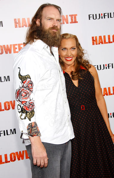 Renae Geerlings and Tyler Mane at Halloween II premiere.