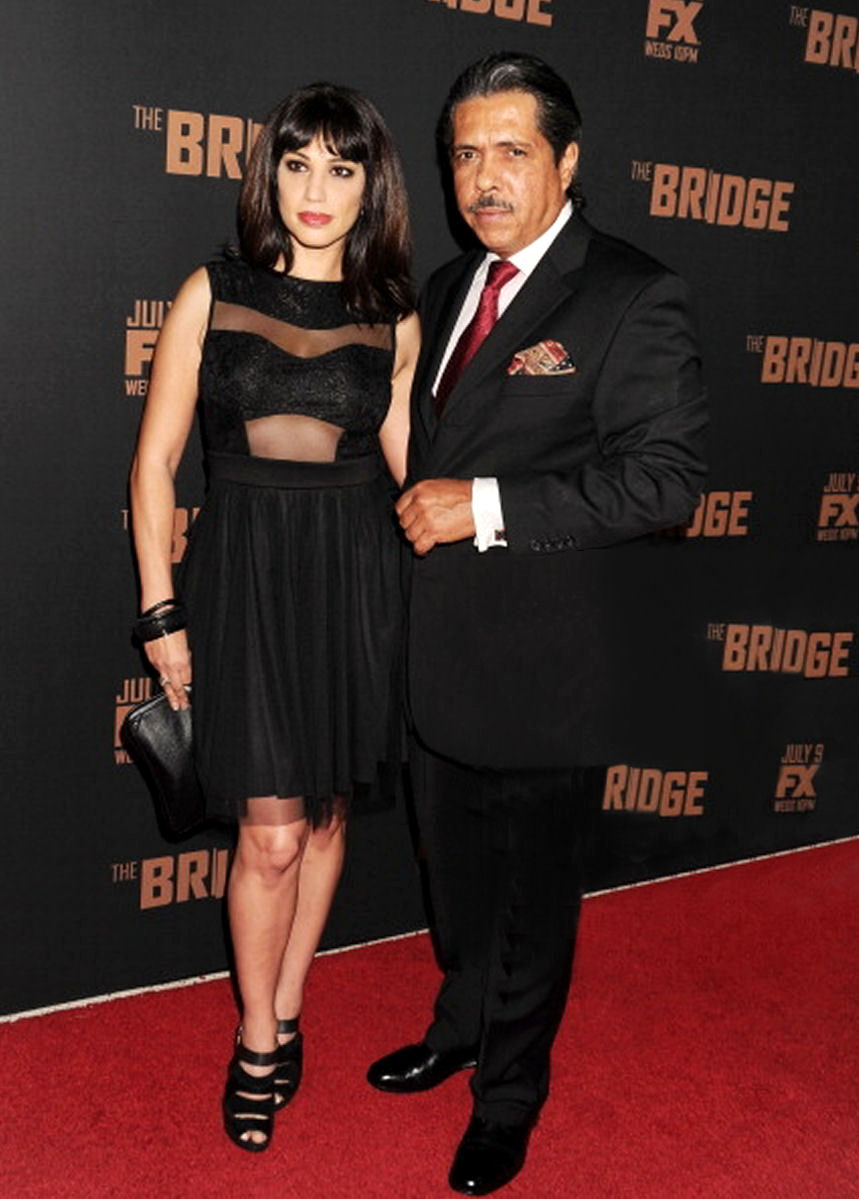 The Bridge actors #LisaCatara & #RamonFranco at the premier of season two in Los Angeles.