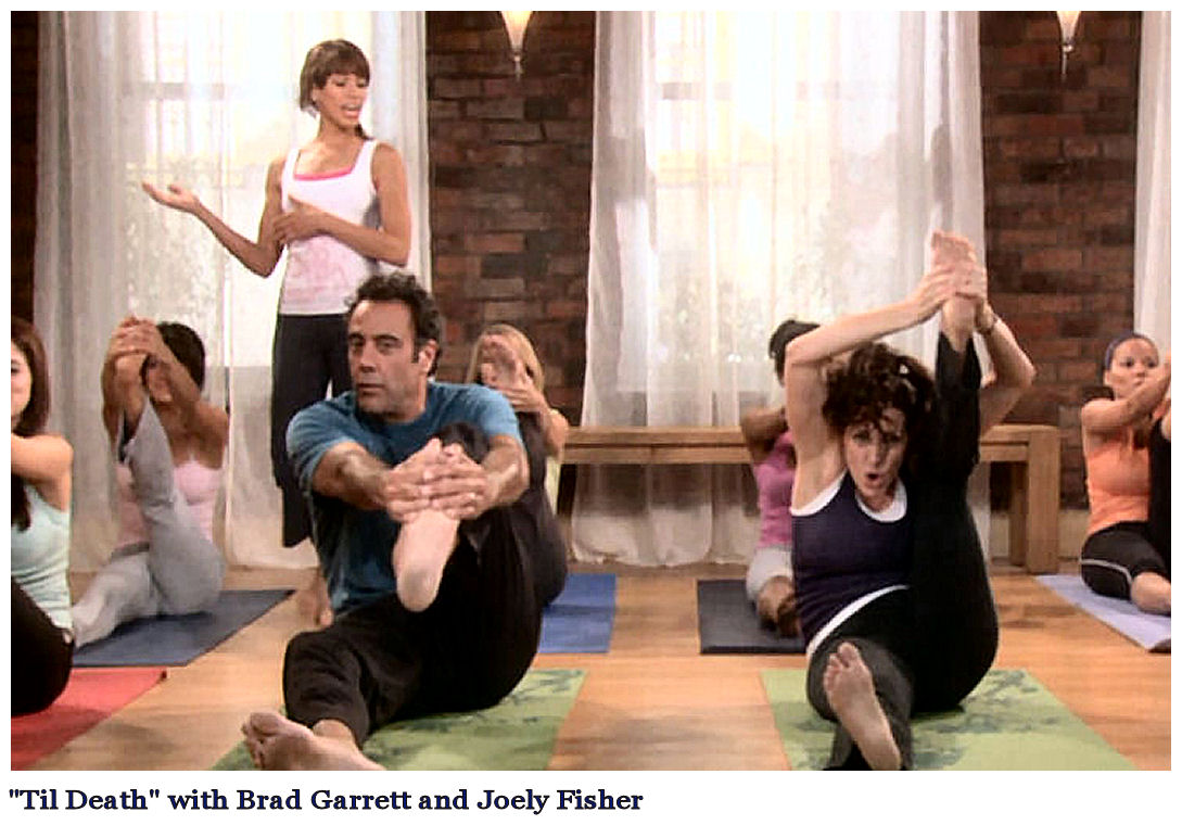 Lisa Catara (yoga instructor) with Brad Garrett and Joely Fischer on 
