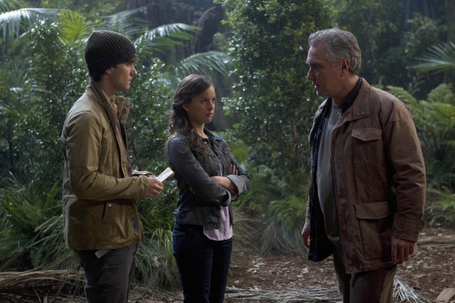 Still of Damien Garvey, Allison Miller and Landon Liboiron in Terra Nova (2011)