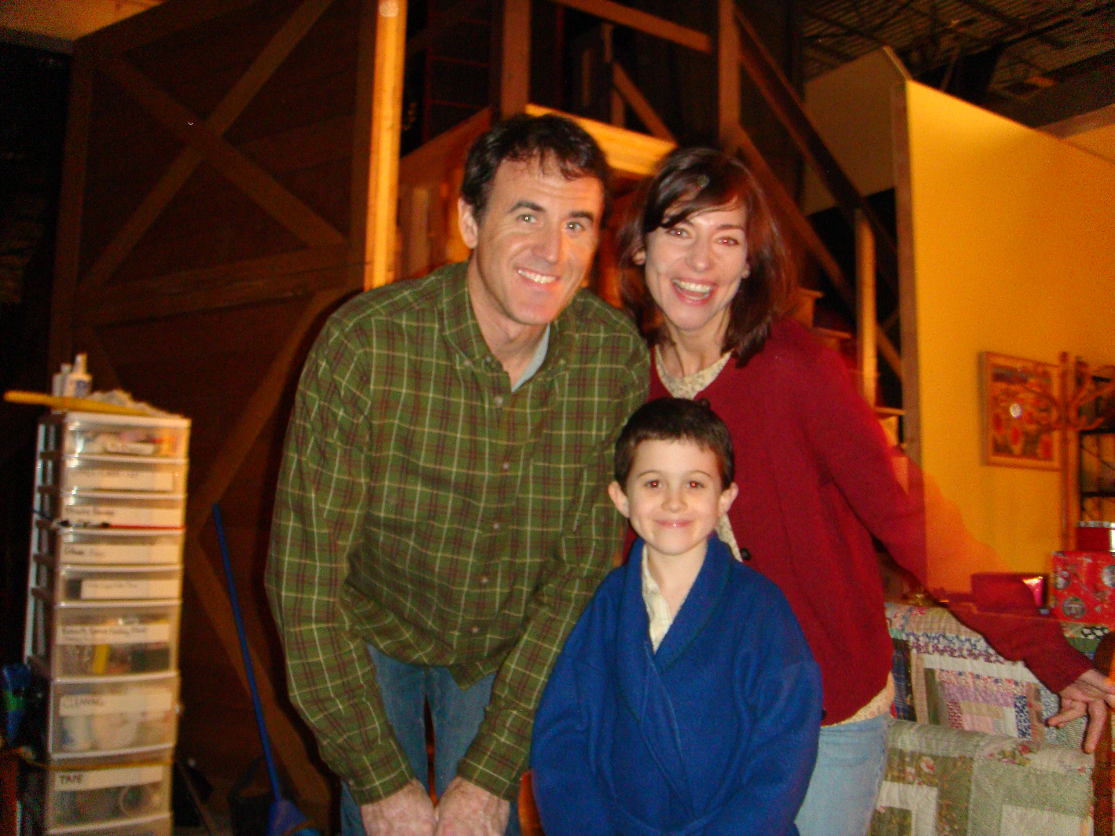 Craig Anton, Andrew Astor & Patricia Cullen on the set of Santa Buddies