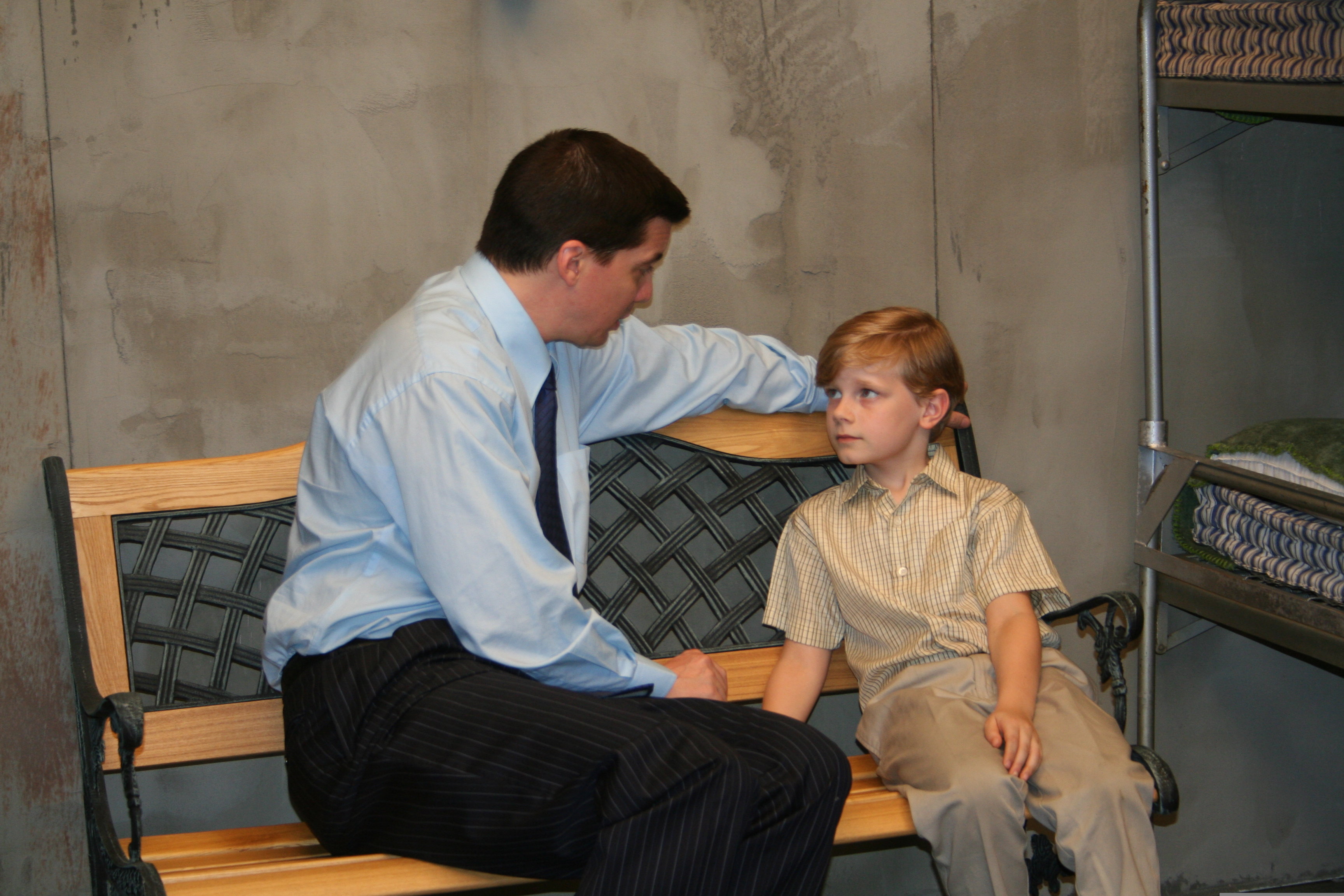 Kendall (Lawrence Greeley) with his dad (D.C. Douglas) in the feature film SHELTER.
