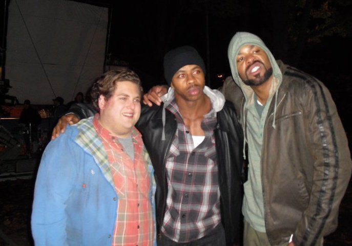 On set of the Sitters with Jonah Hill and Method Man.