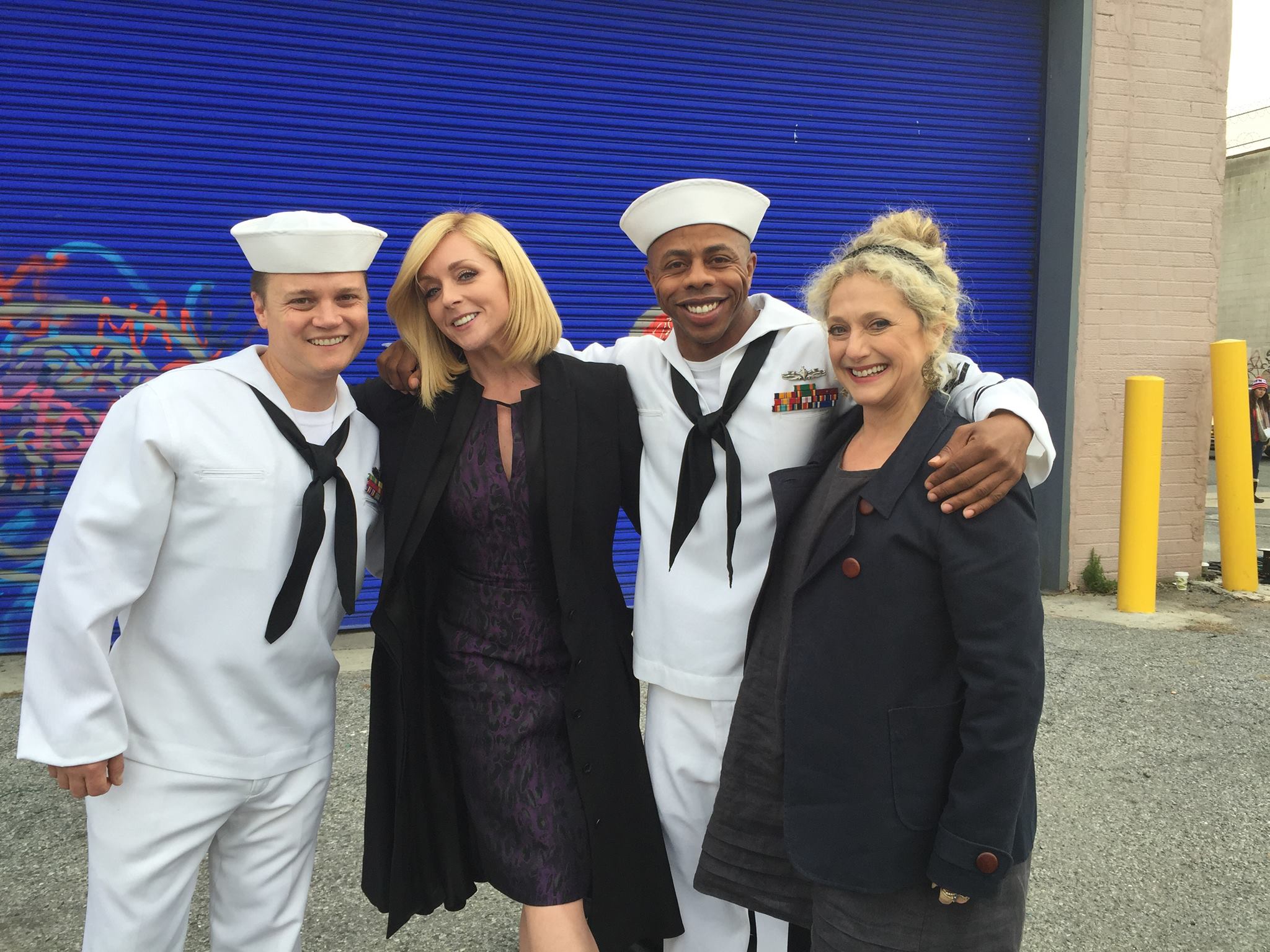 Me, Jane Krakowski, Carol Kane and Bob Colville.. On set of Tina Fey New Show..