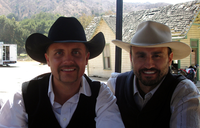John Rich and Cal Rein on the set of Big & Rich music video 