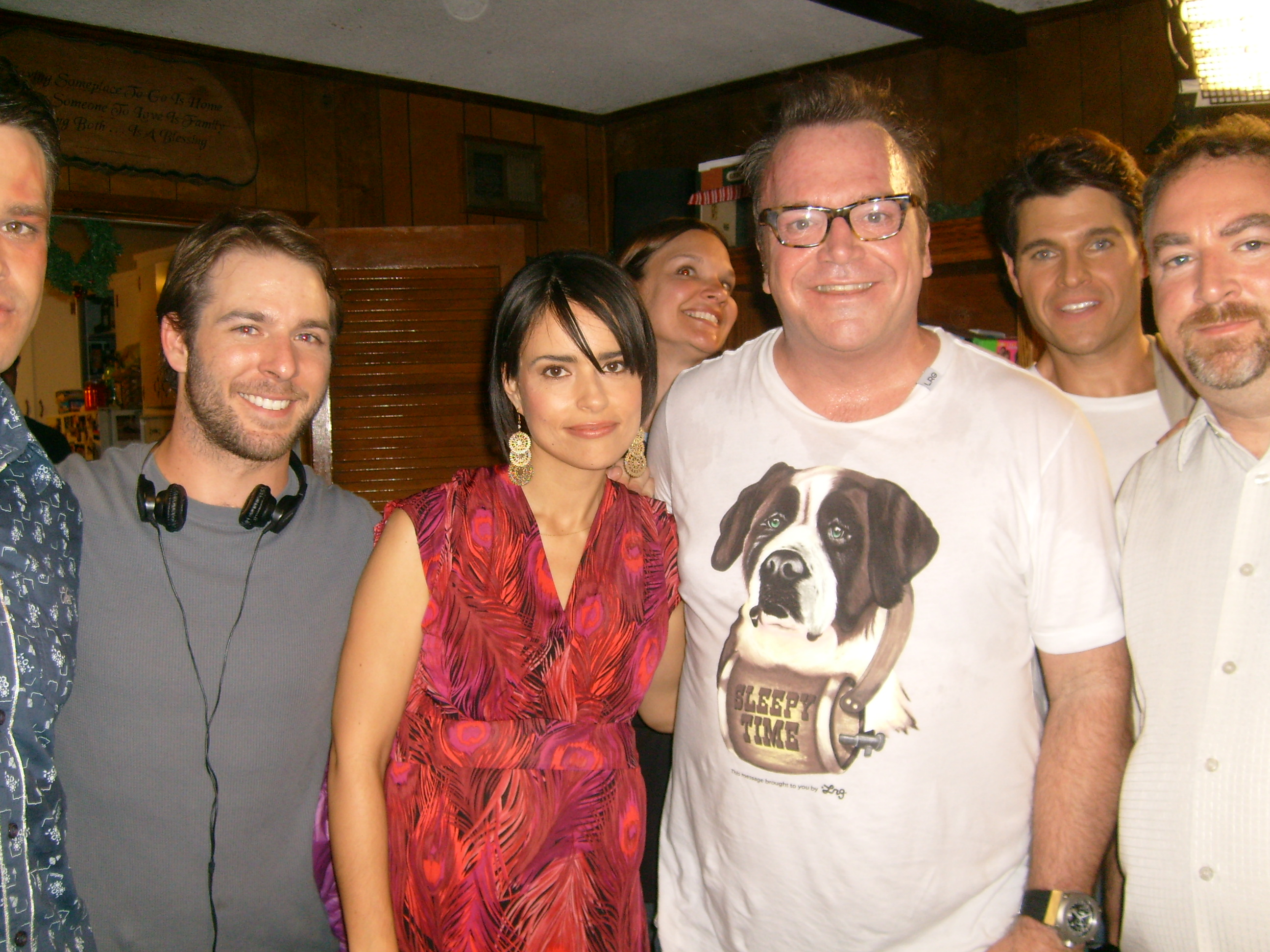 Dir. Joey Sylvester, Adriana Fricke, Tom Arnold, Tom Achdeacon among others on the set of 