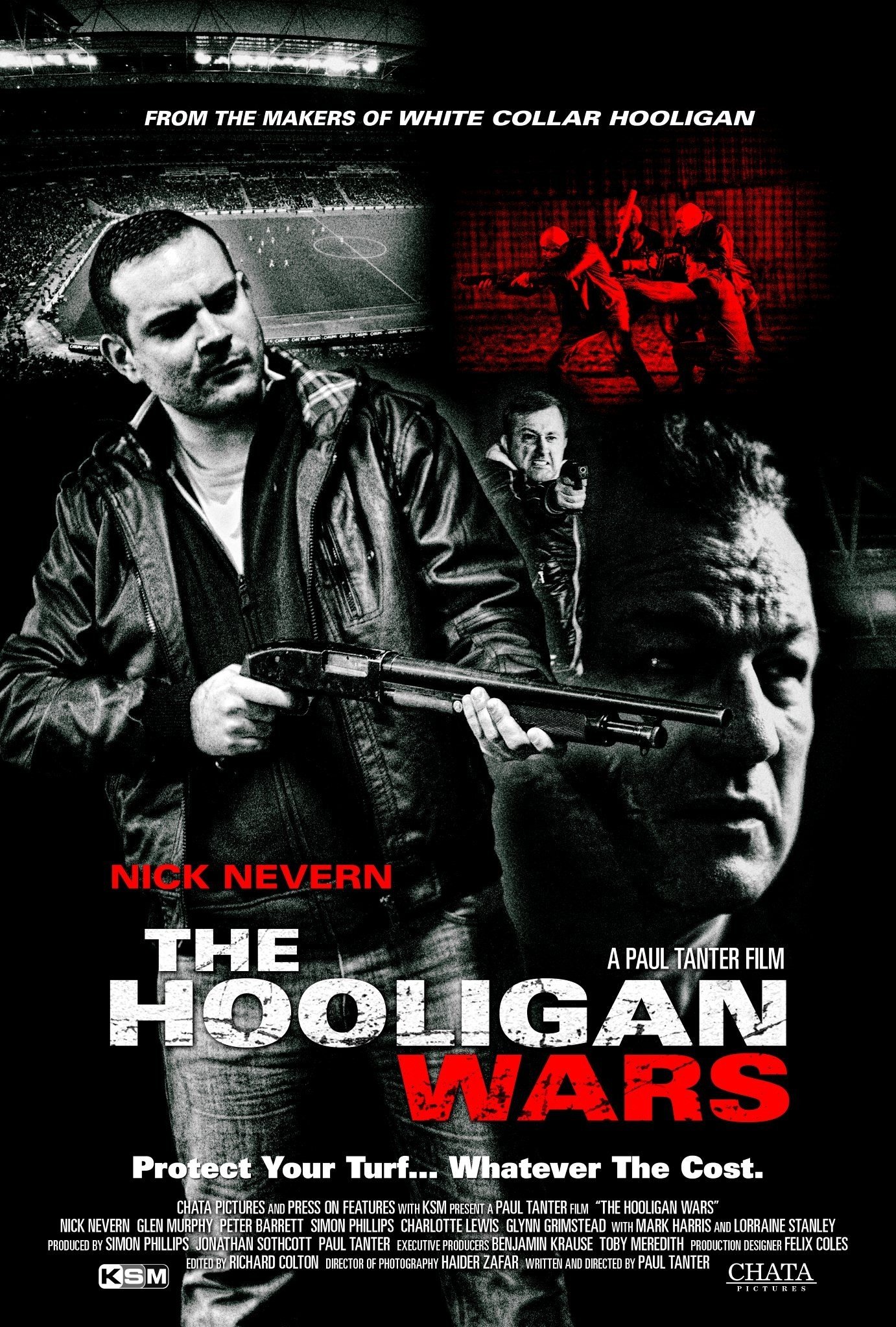 Glen Murphy, Simon Phillips, Peter Barrett, Nick Nevern, Paul Tanter, Mark Harris and Charlotte Lewis in The Hooligan Wars (2012)