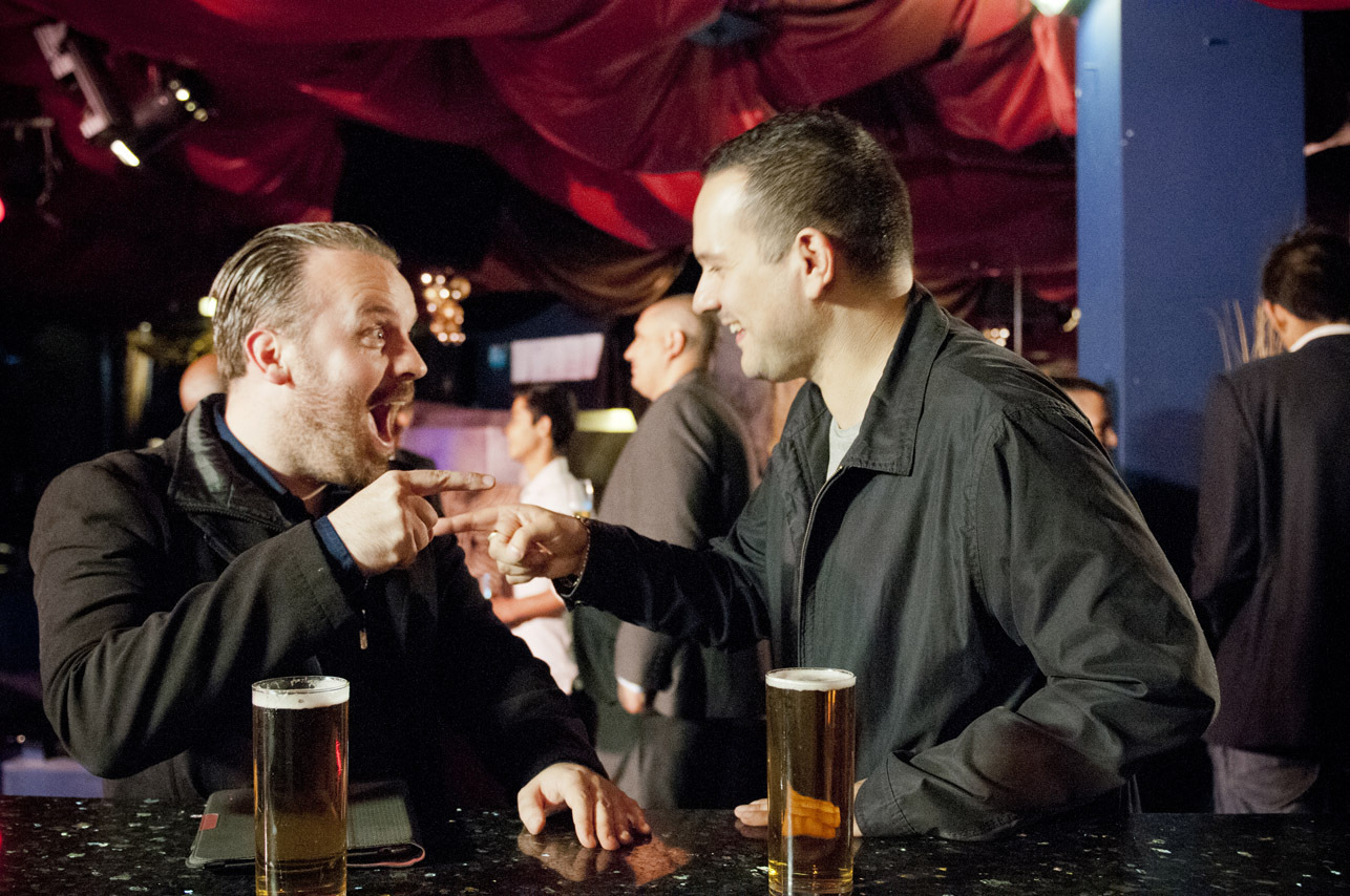 Still of Simon Phillips and Nick Nevern in White Collar Hooligan 2: England Away (2013)