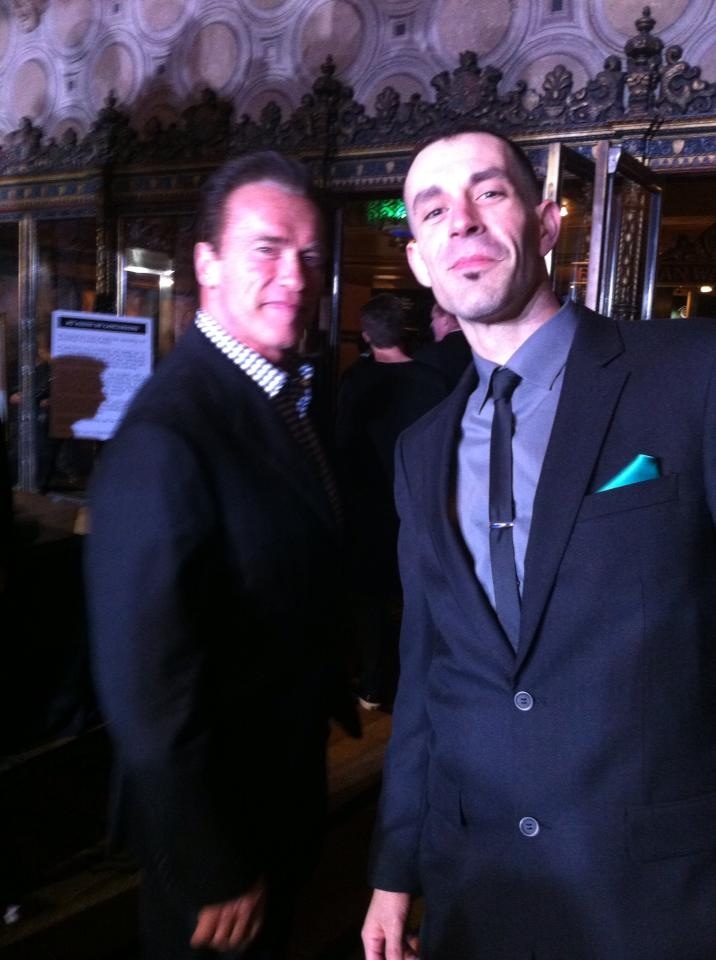 Mike Estes and Arnold Schwarzenegger at Disney's Oz the Great and Powerful red carpet premier 2/13/13