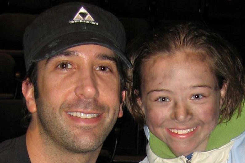 Abigail with David Schwimmer after performance of The Wooden Breeks at Lookingglass Theatre