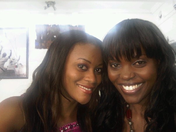With Damilola Adegbite, while shooting Tinsel Soap in Nigeria.