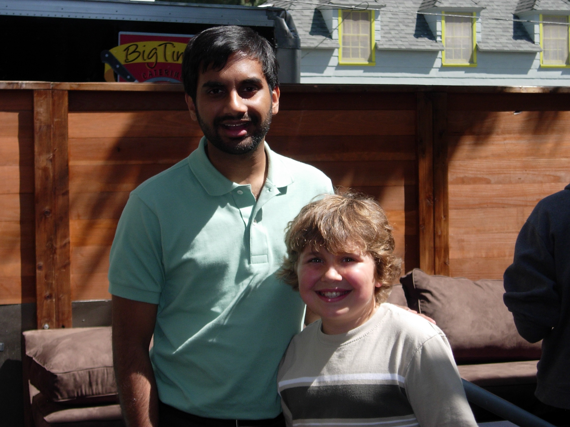 Aziz Ansari & Bryce Hurless on the set of Parks & Recreation.