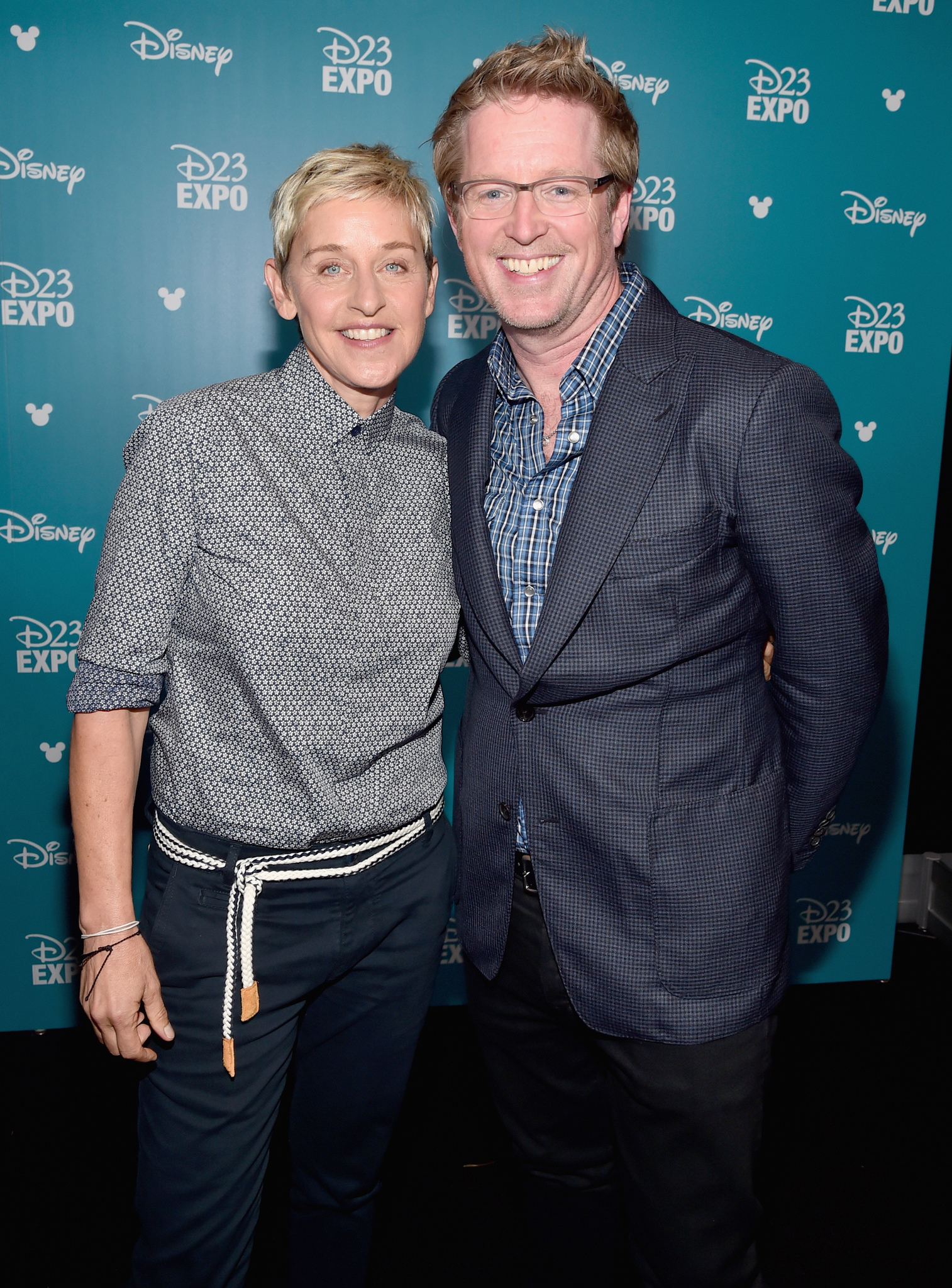 Ellen DeGeneres and Andrew Stanton