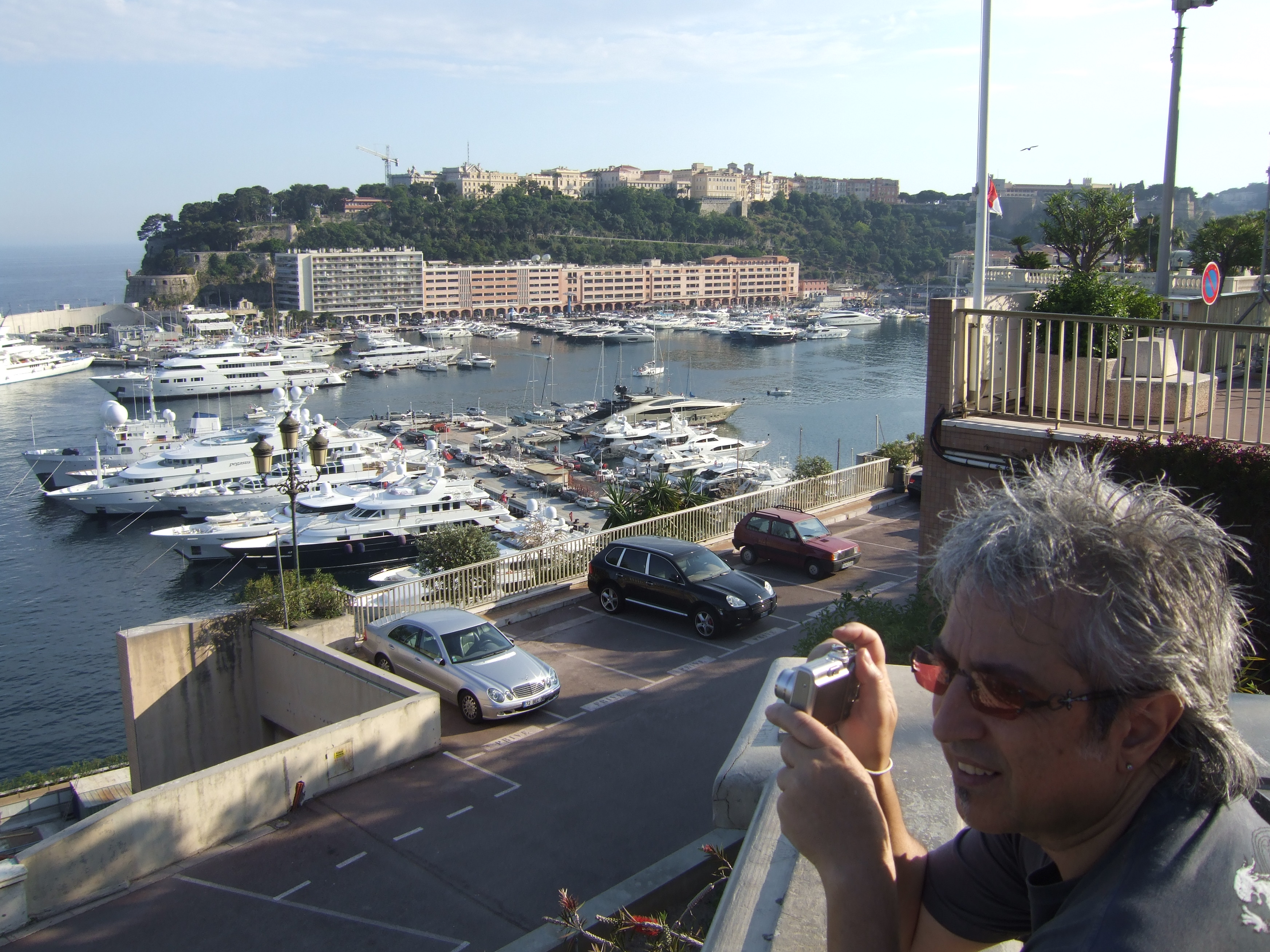 Boris Acosta photographing in Monaco, Europe.