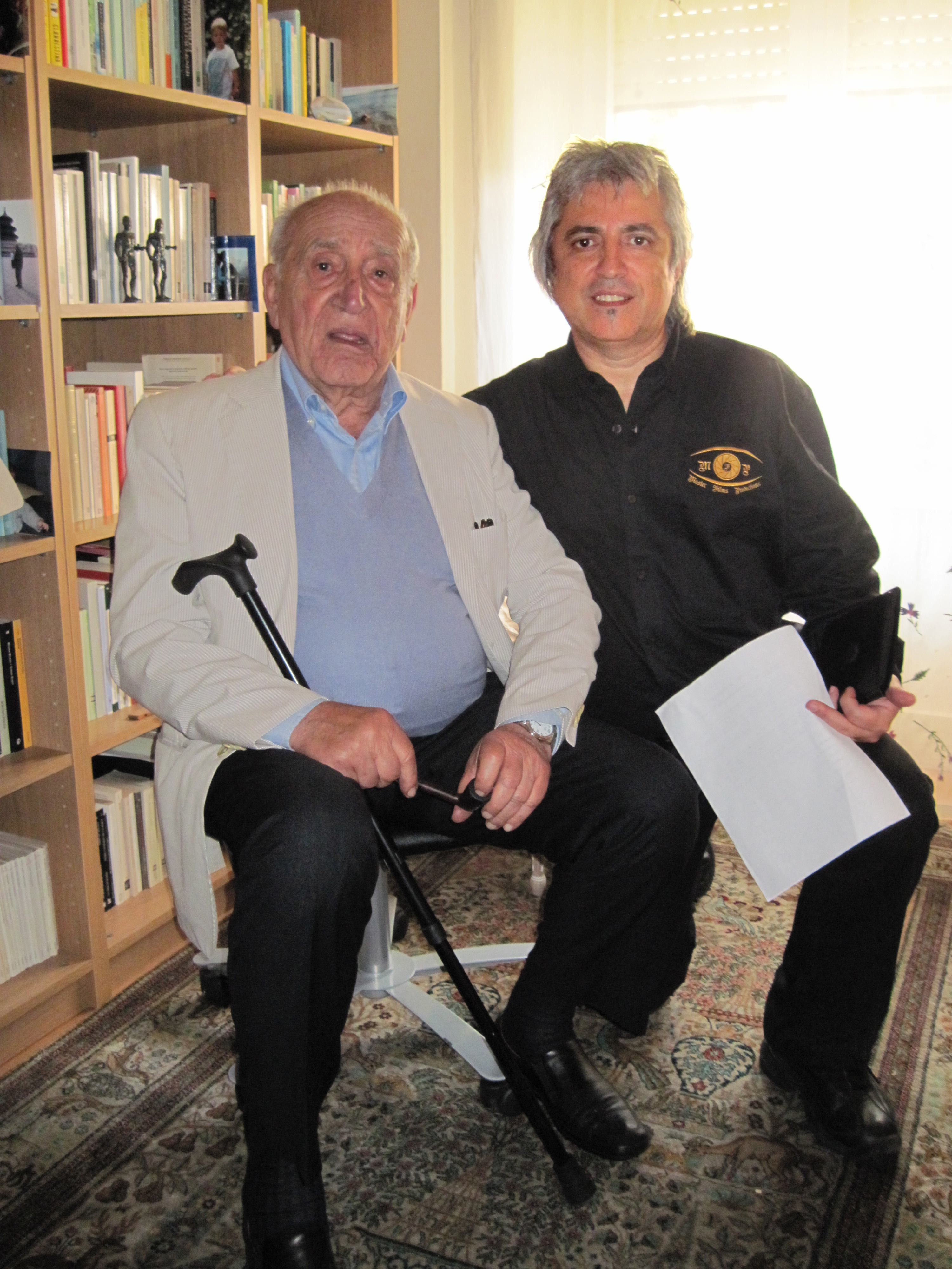 Arnoldo Foa and Boris Acosta during filming of Dante's Hell Documented in Rome, Italy.