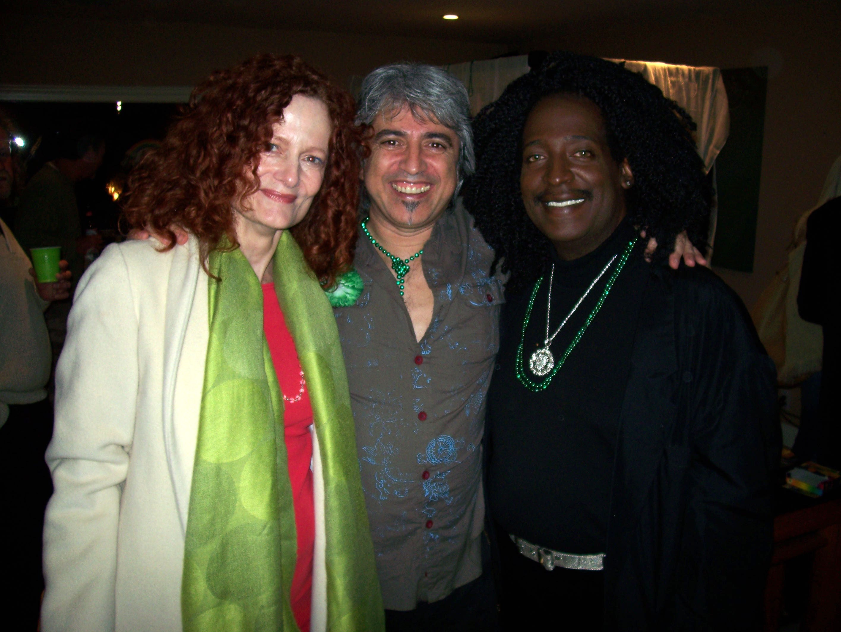 Saint Patrick's Day party at Jeff Conaway's home in 2007: Diane Salinger, Boris Acosta and James Sire