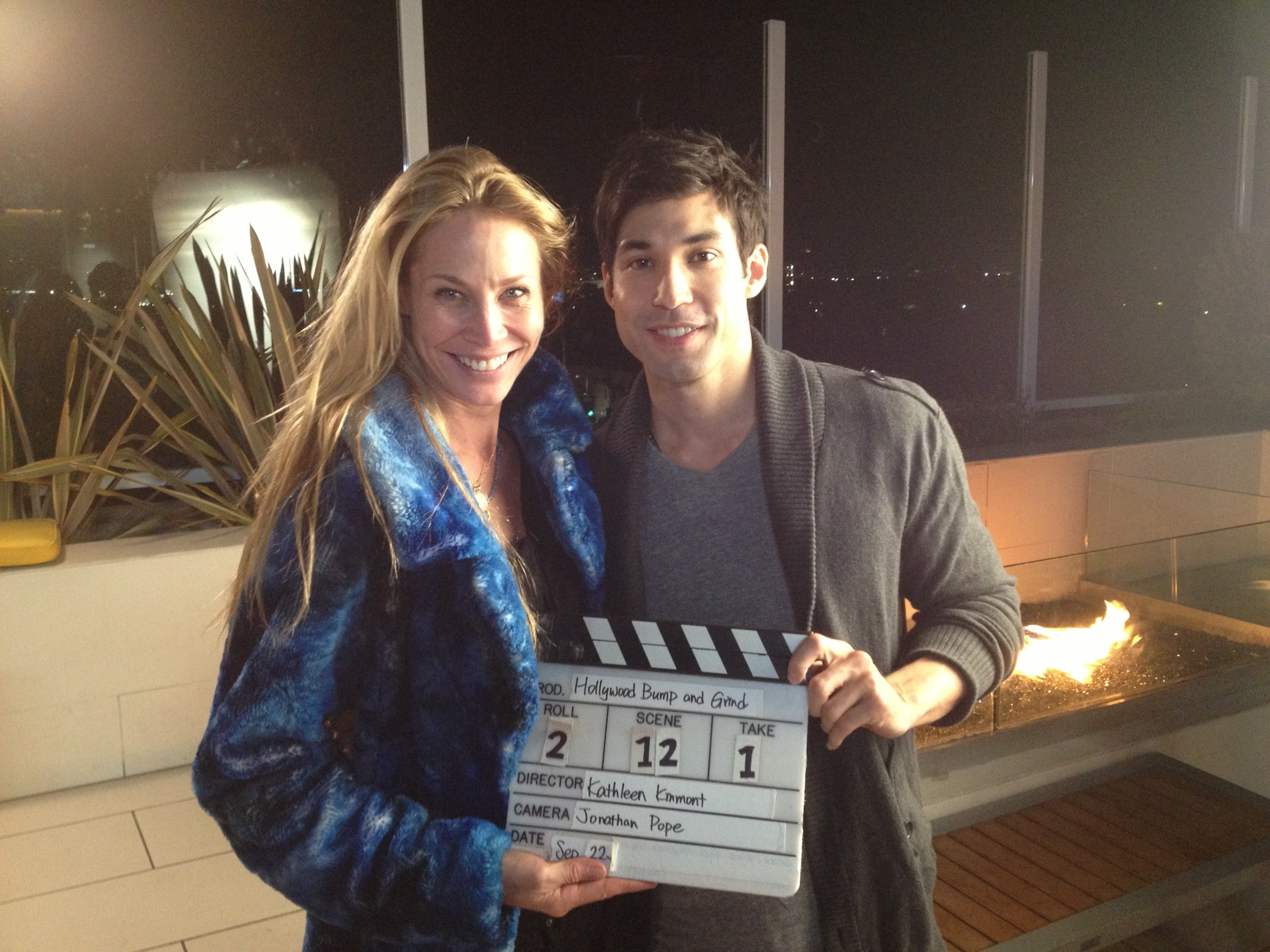Set of Bump and Grind with Director Kathleen Kinmont