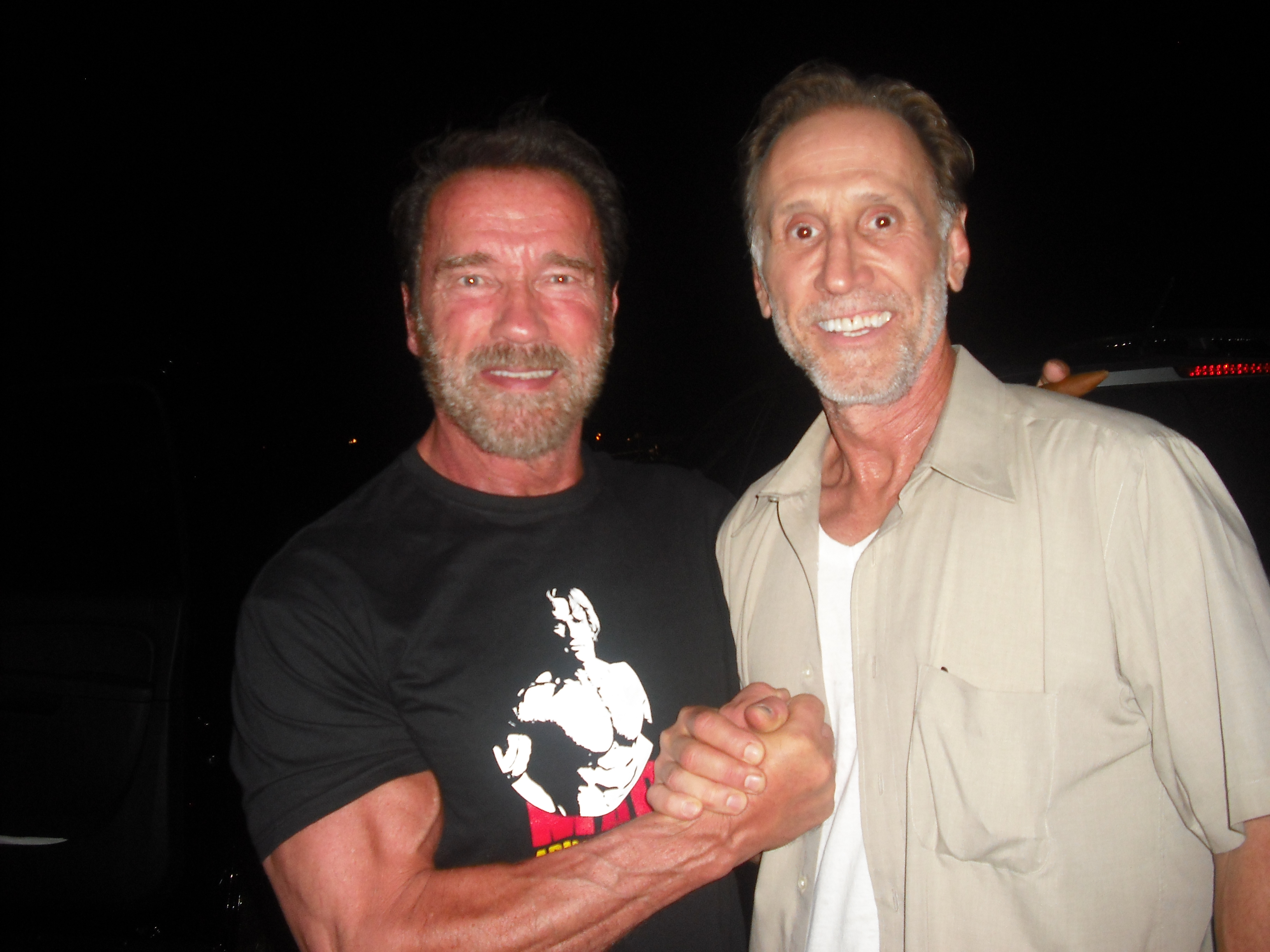 With Arnold on set of Maggie