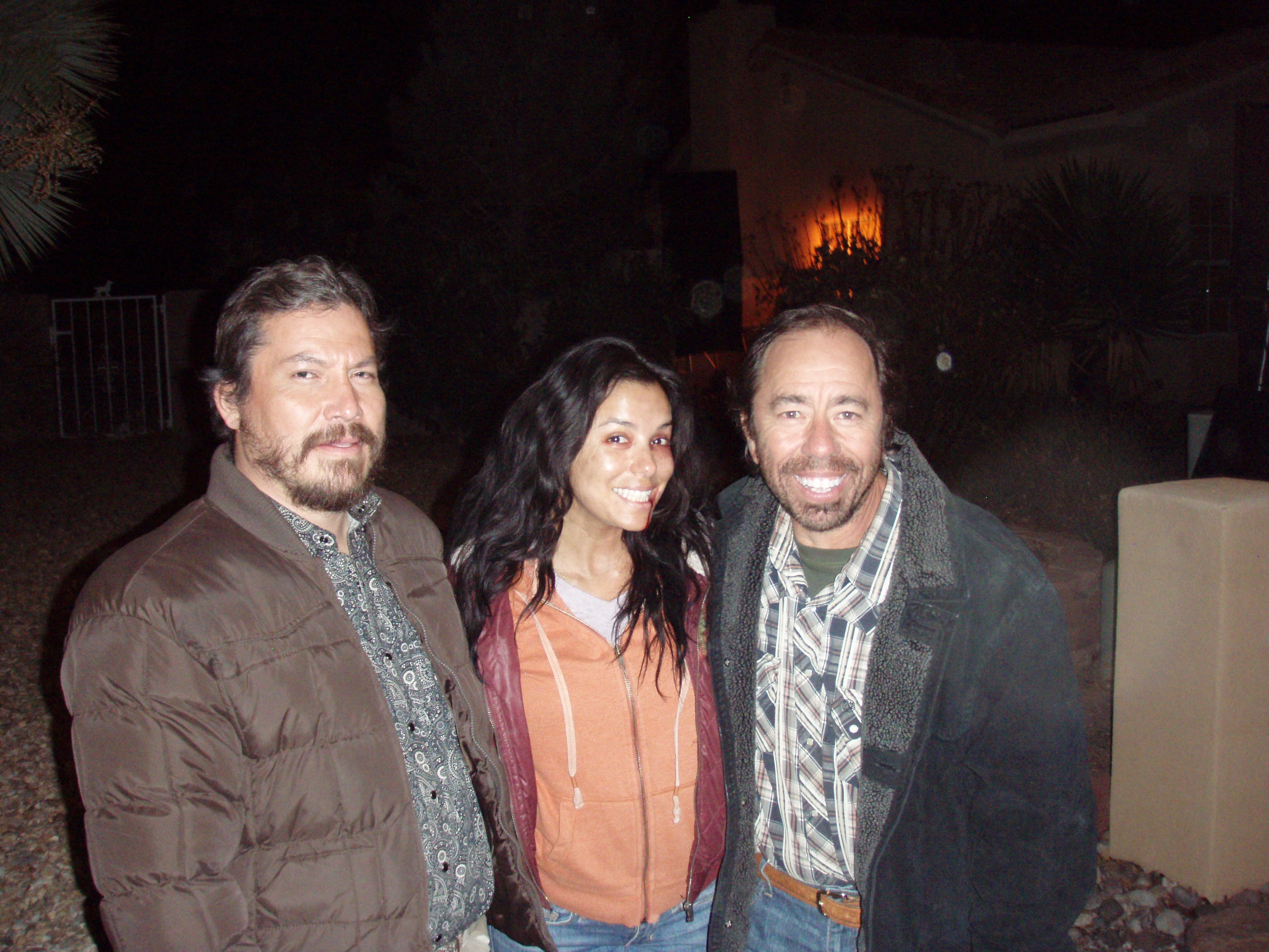Eva Longoria, Julio Cedillo & Anthony Escobar on set of Frontera