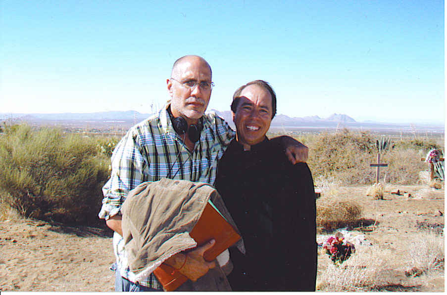 Anthony(aka Priest)with Guillermo Arriaga on set of The Burning Plain
