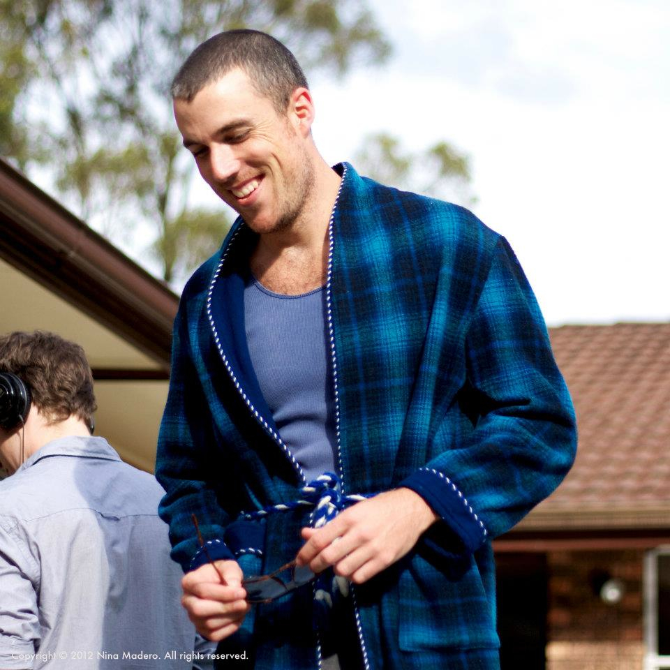 Still of Peter Cameron on the set of Bush Boys.