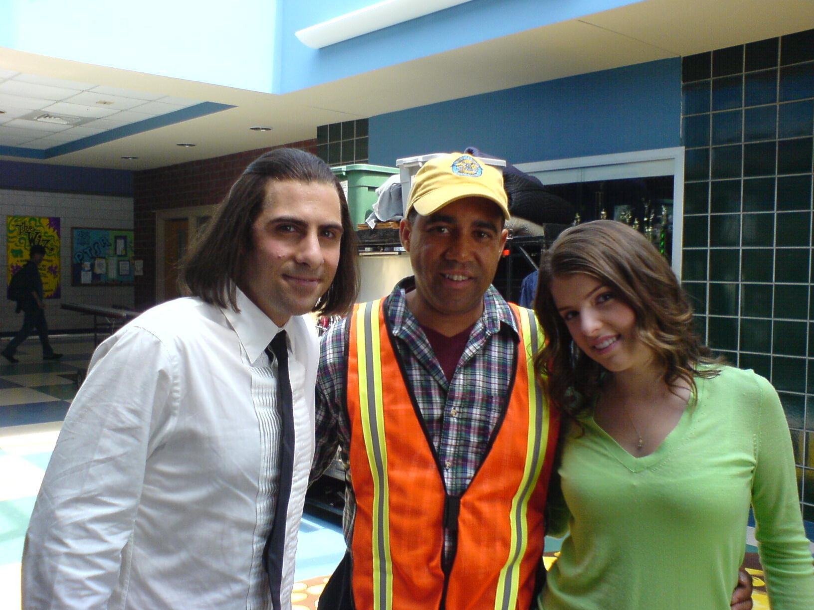 Jason Schwartzman, Millard and Anna Kendrick on set of The Marc Pease Experience