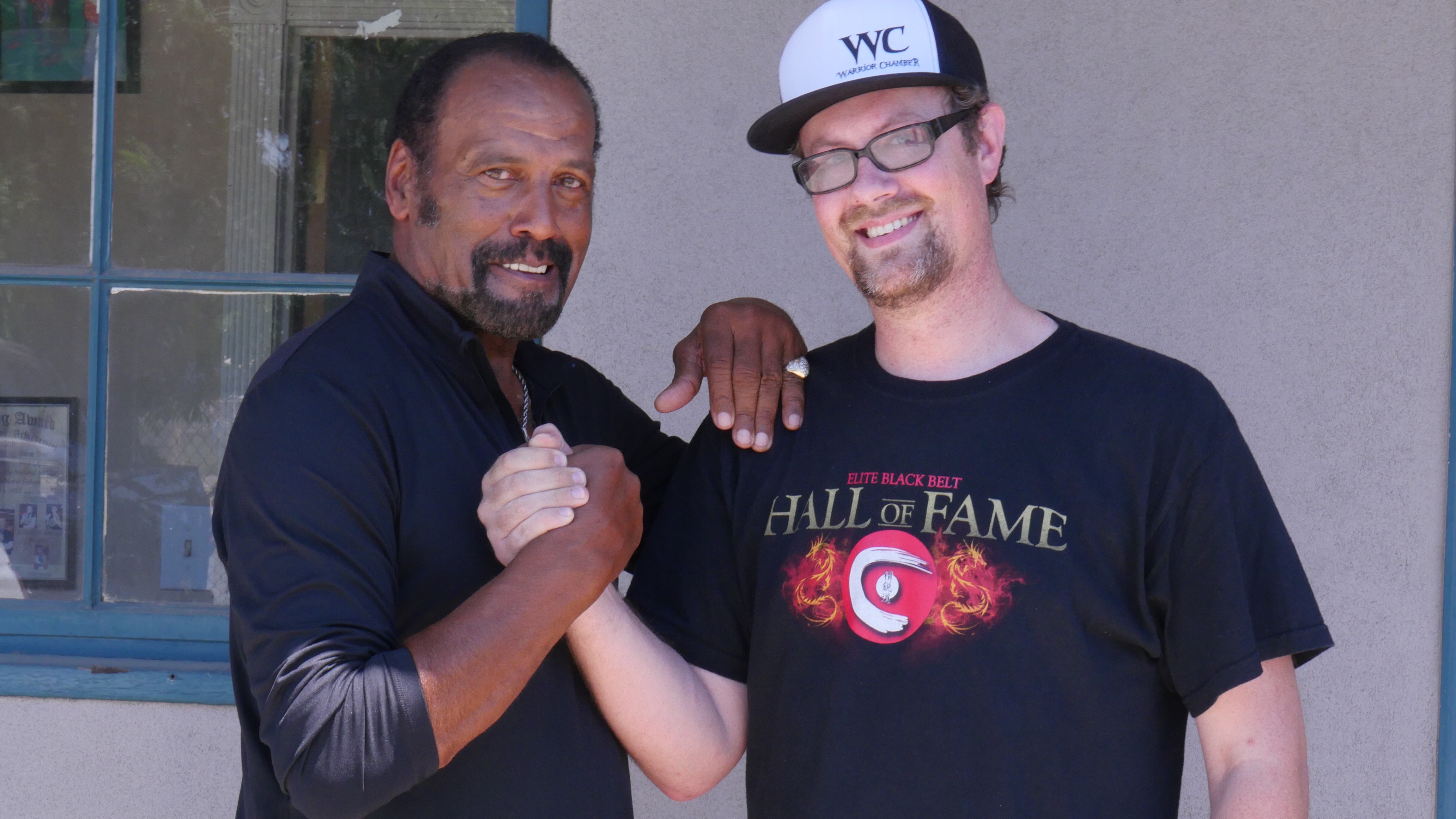 Matt Sconce with Fred Williamson on the set of Victory By Submission