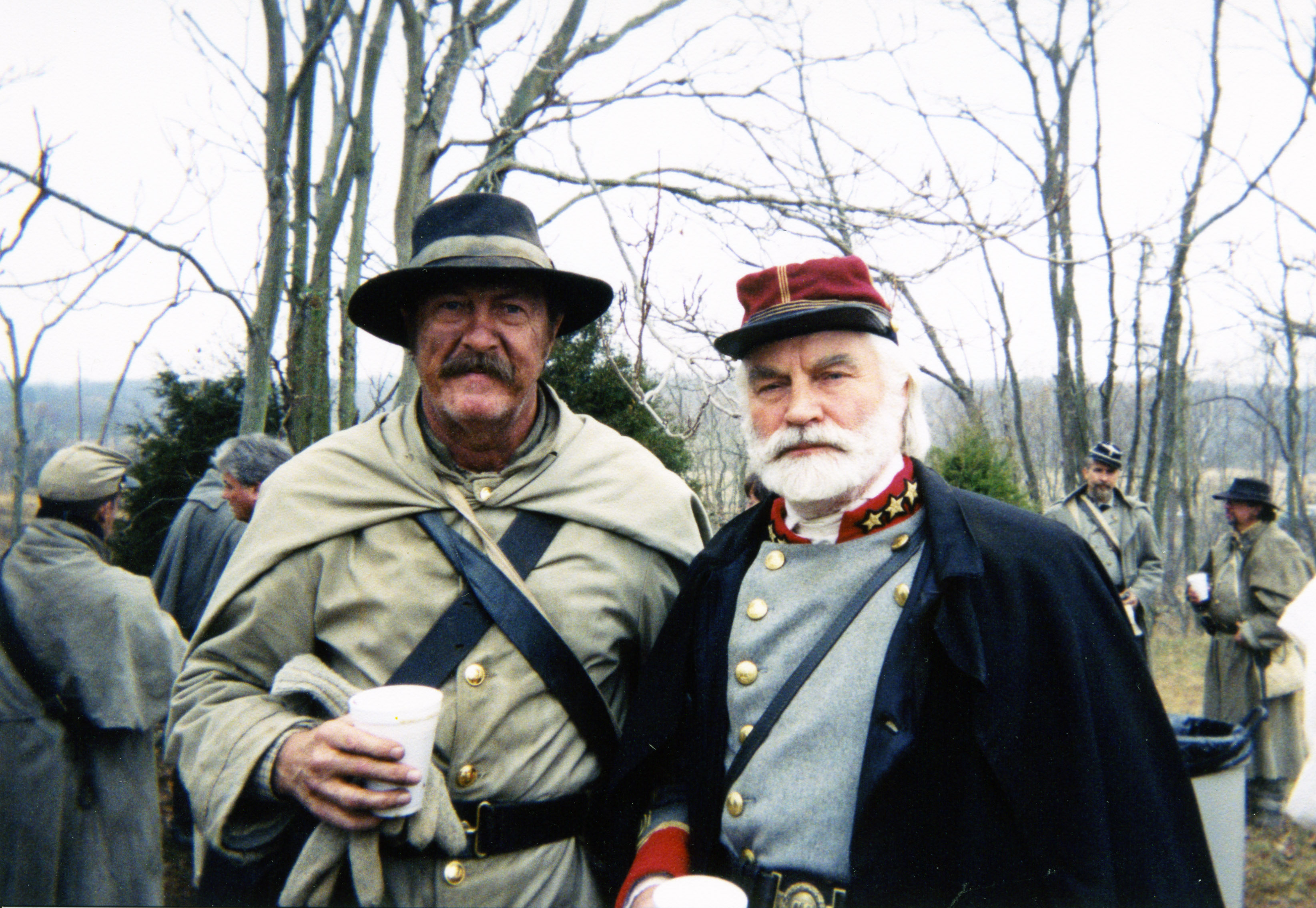 Tom Thompson and John Castle on the set of 'Gods and Generals'