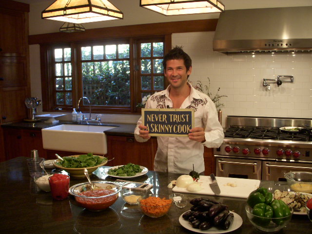 John Gabaldon on the set of GRAZING GOURMET GUY