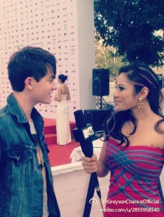 MTV China VJ Nadia interviews Greyson Chance on the red carpet of CCTV-MTV 2012