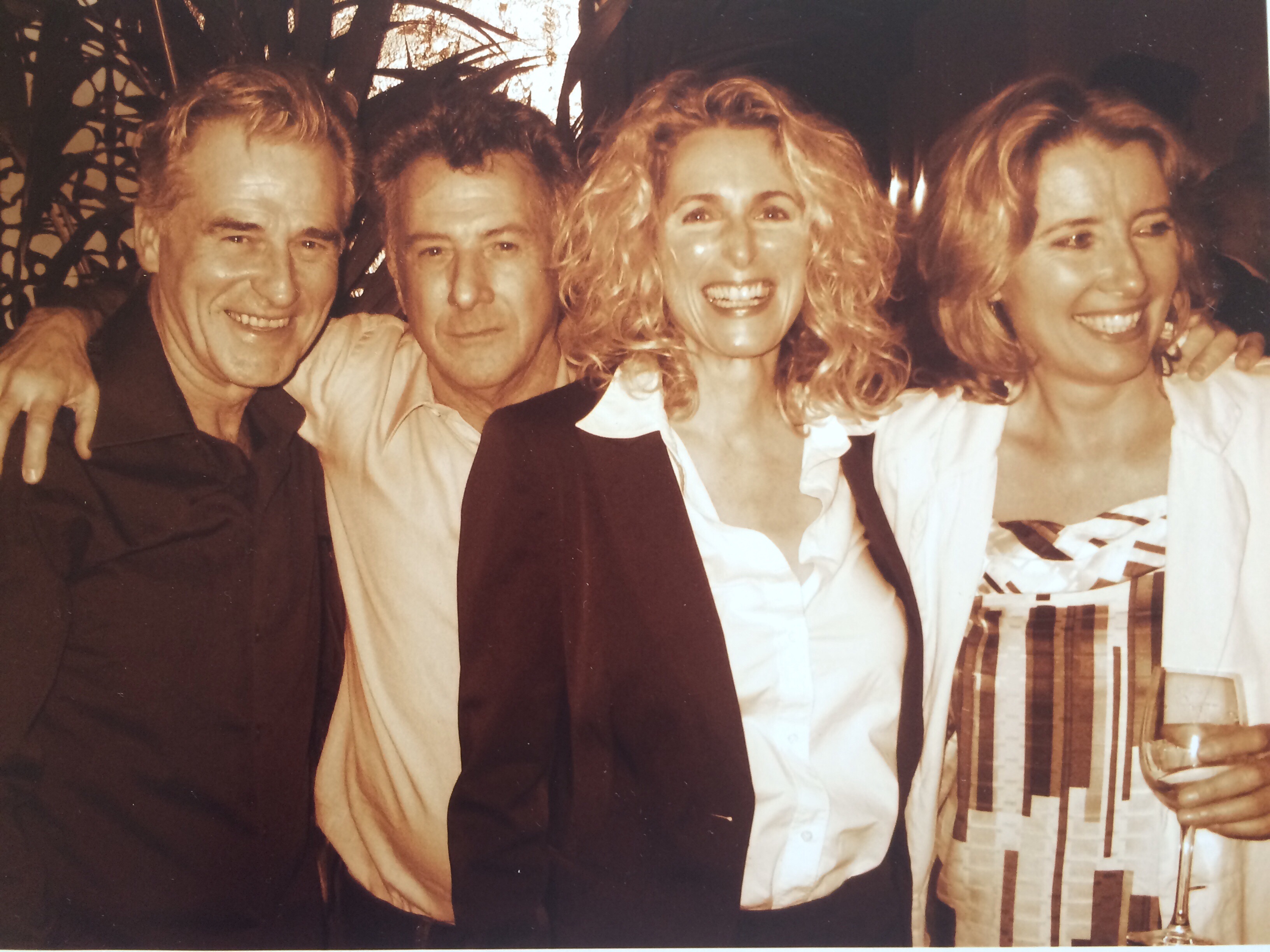 With Dustin Hoffman, wife actress Janis Ahern and Emma Thompson.