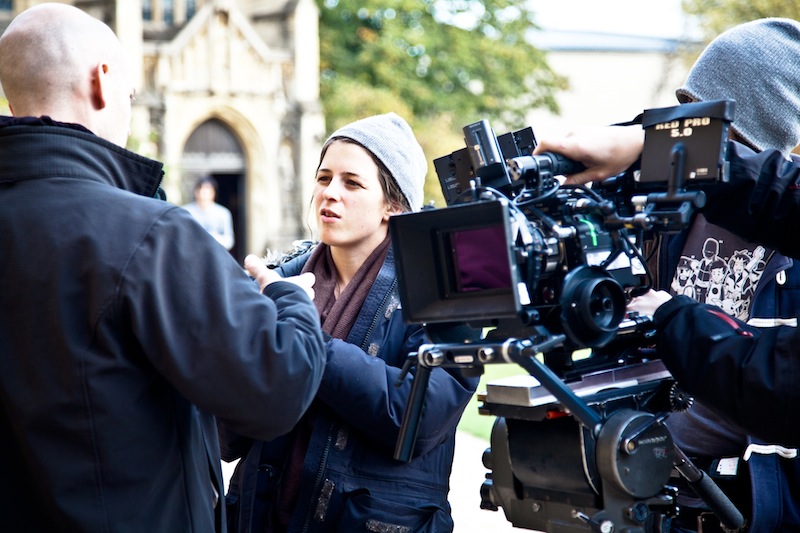 Vicky on set of Born of War with DOP Malte Rosenfeld