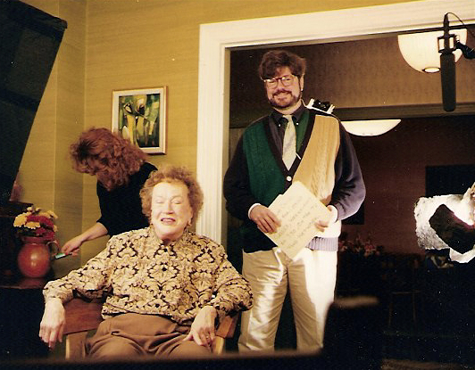 Steven Jon Whritner on set with Julia Child (Cambridge, MA)