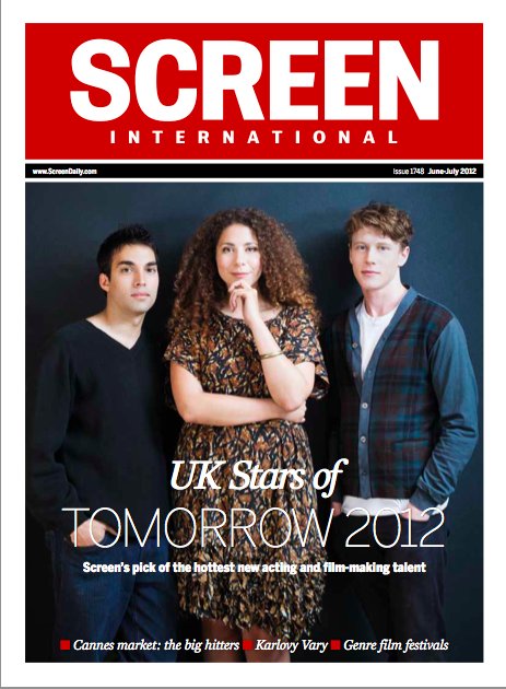 James Floyd. Mahalia Belo & George Mackay on the cover of Screen International for 2012 Stars of Tomorrow.