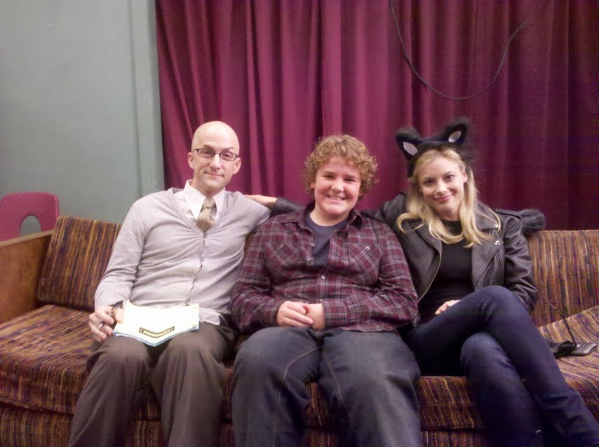 On set with Jim Rash and Gillian Jacobs in Community